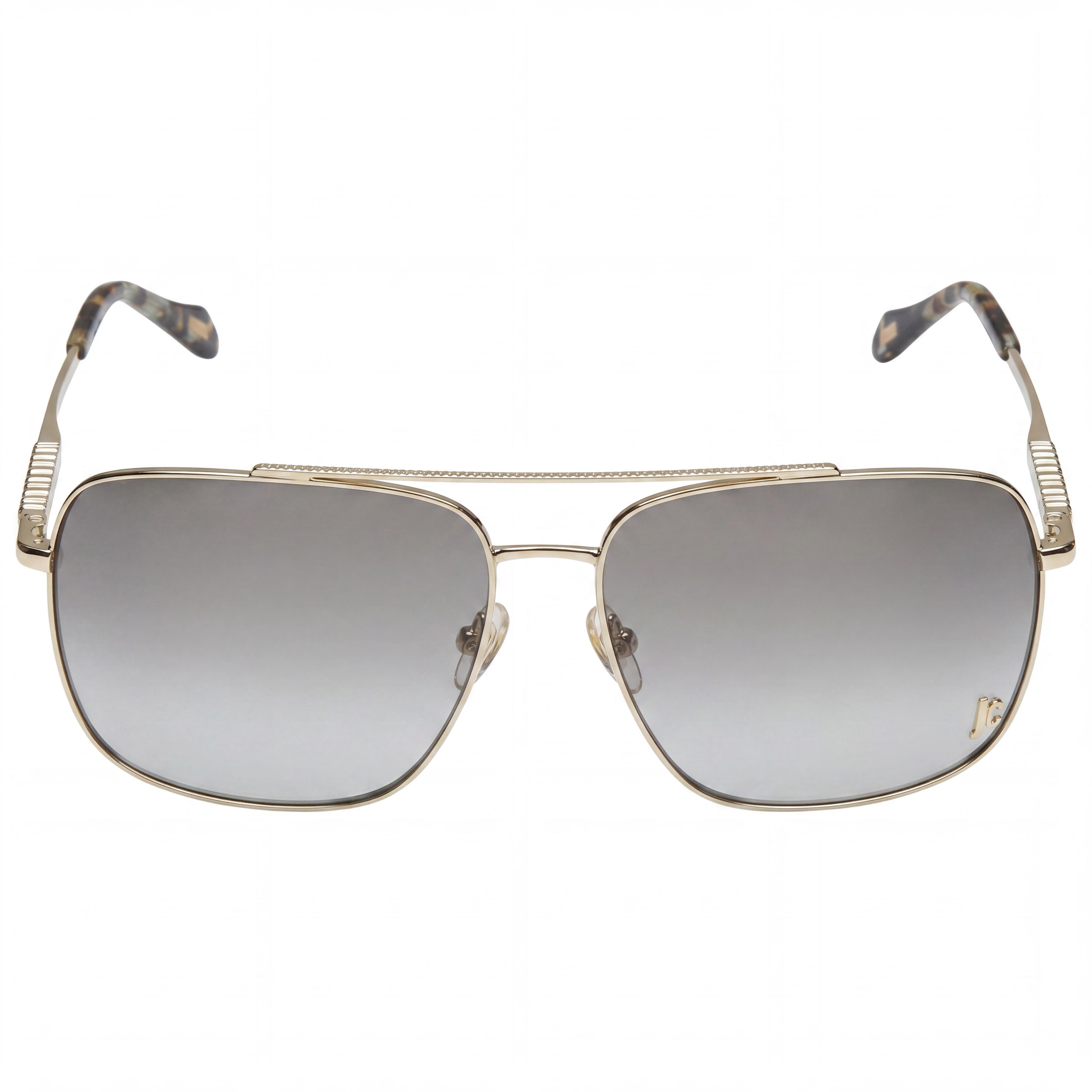 Just Cavalli SJC030 Navigator Unisex Metal Frame Shiny Light Gold Non-Polarized Brown Gradient Sunglasses 61mm, Photo 2