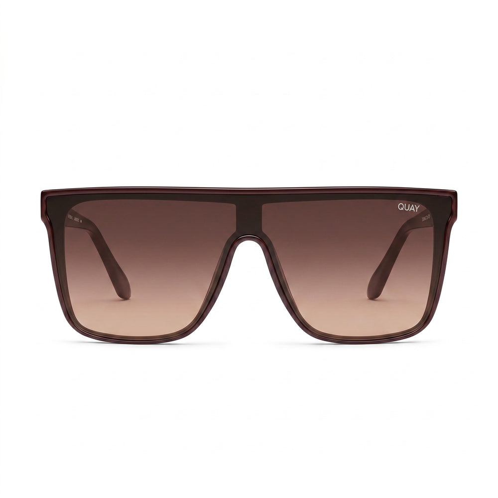 QUAY AUSTRALIA Nightfall Medium Unisex Espresso Brown Fawn Injection Sunglasses UV Protection Non-Polarized