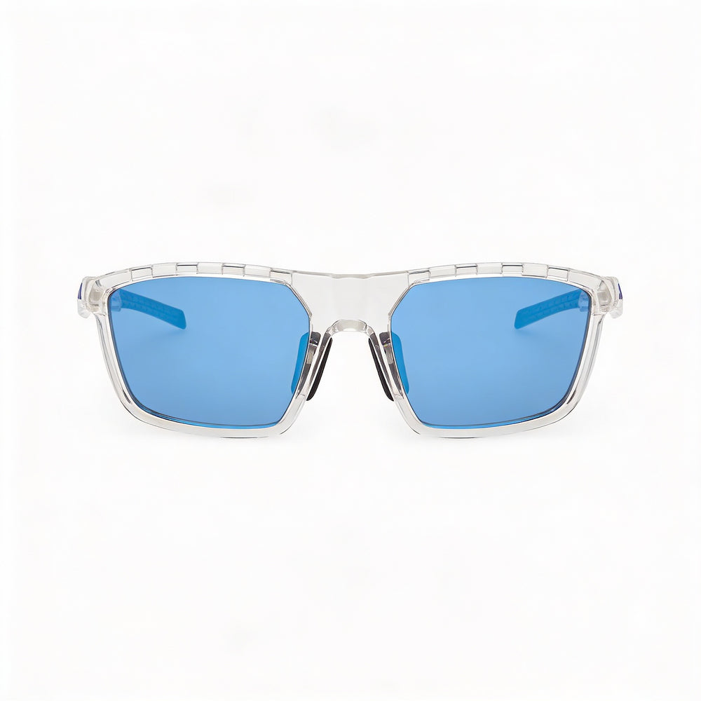 adidas Casual Unisex Crystal Plastic Blue Mirror Polycarbonate UV 400 Non-Polarized Sunglasses 57-20-130