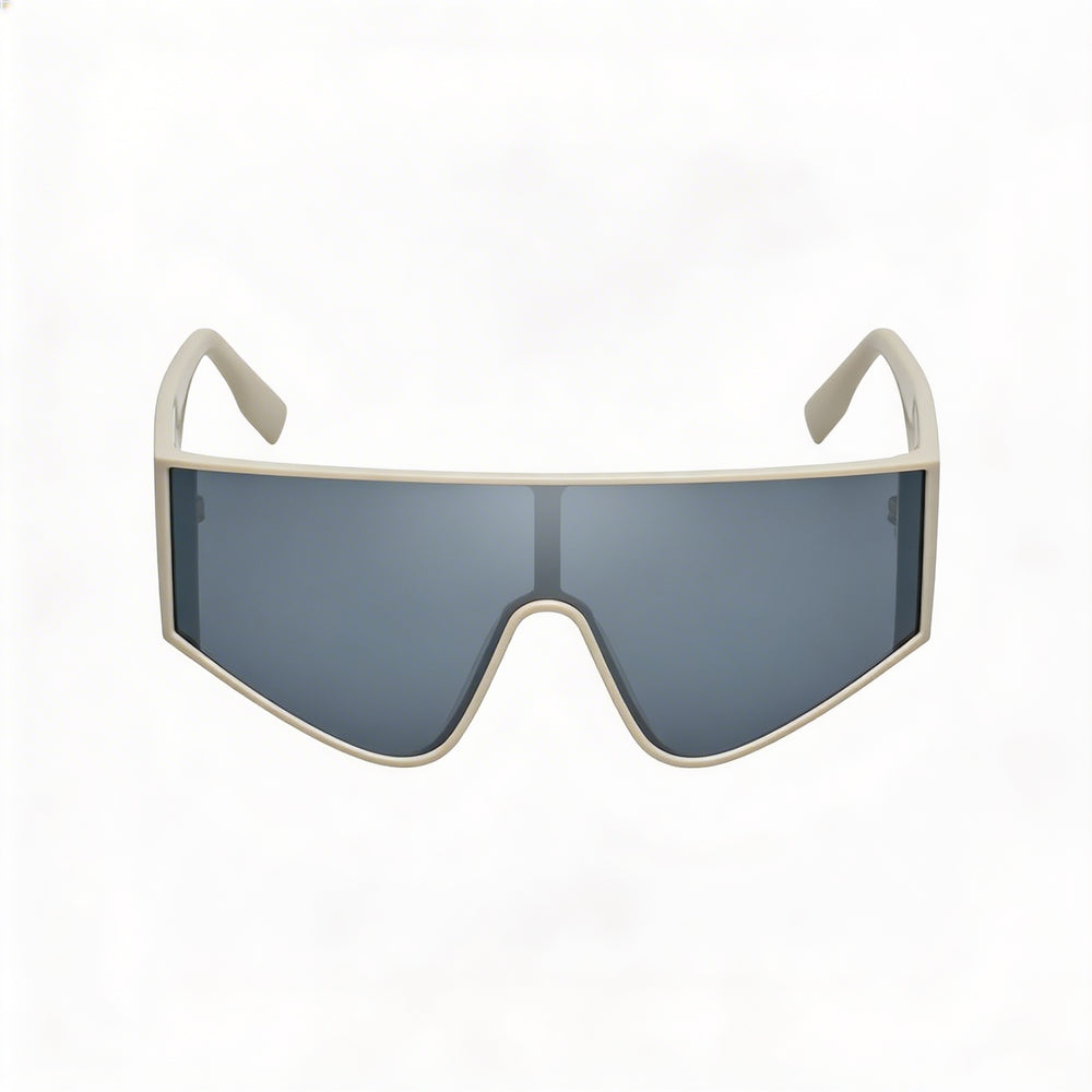 KARL LAGERFELD Women's Mask Acetate Sunglasses White Frame Gray blue Non-Polarized 100% UV 400 65-19-140