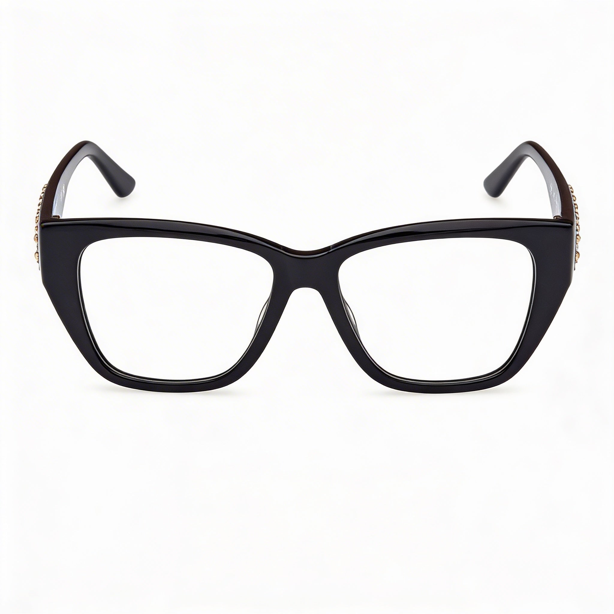 GUESS by Marciano Gm50019 Women's Shiny Black Plastic Frame Eyeglasses with Polycarbonate Lenses 52-15-140, Photo 1