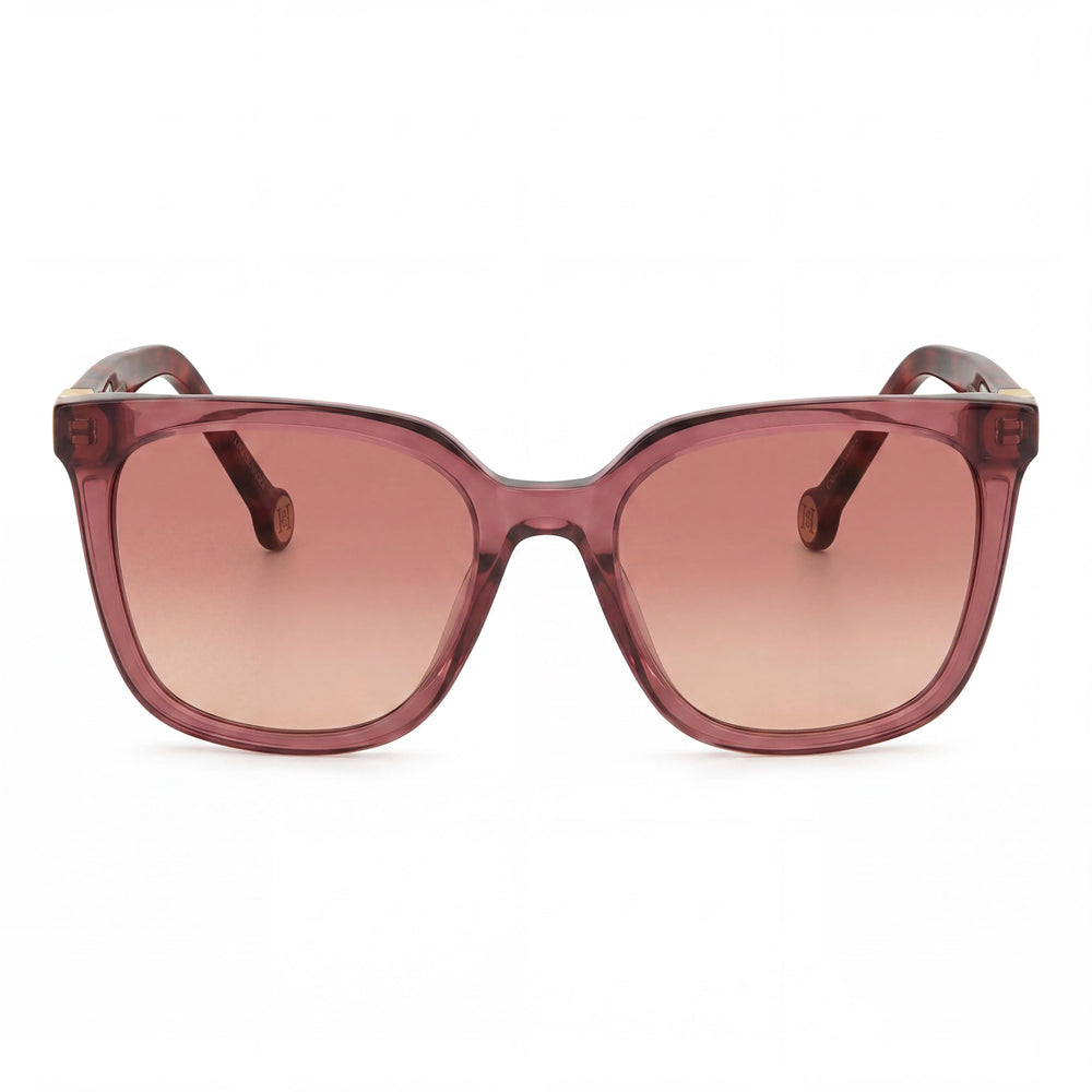 Carolina Herrera Clásicas para Mujer Gafas de Sol de Plástico Rojo Borgoña Havana No Polarizadas con Doble Tonalidad Rosa 53mm