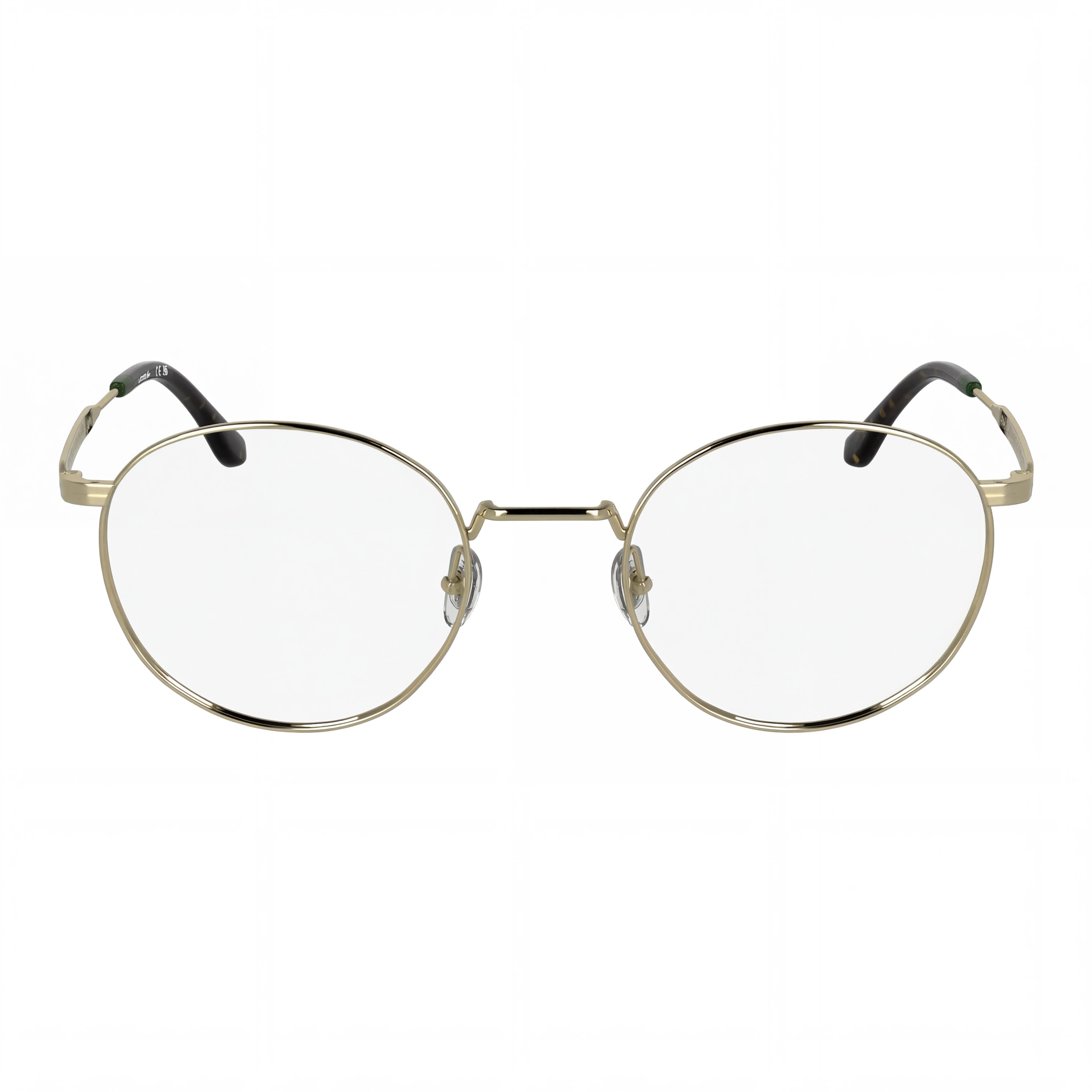Lacoste L2308 Unisex Round Casual Full-Rim Metal Eyeglasses Gold Frame Transparent Demo Plastic Lenses 51-21-145, Photo 2
