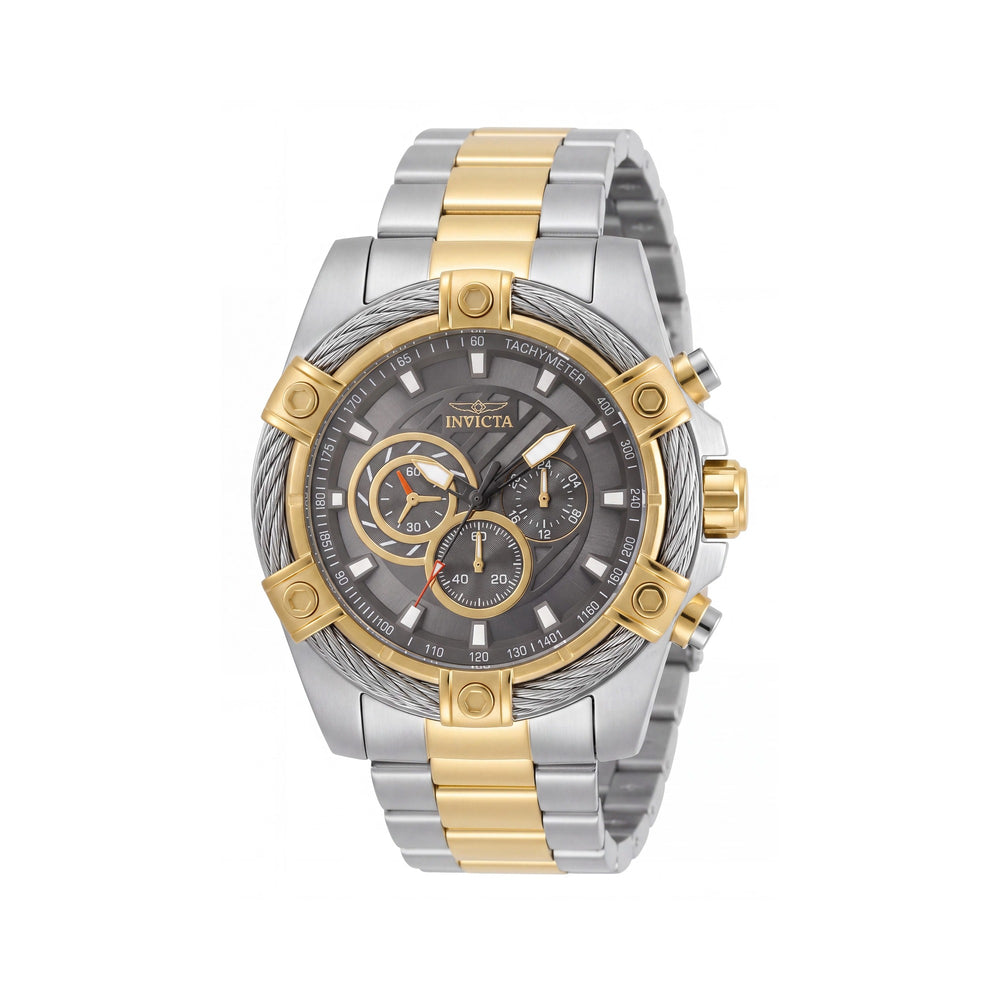Reloj de cuarzo cronógrafo Invicta Bolt 49748 de acero inoxidable en tono plateado y dorado para hombre, caja de 52 mm