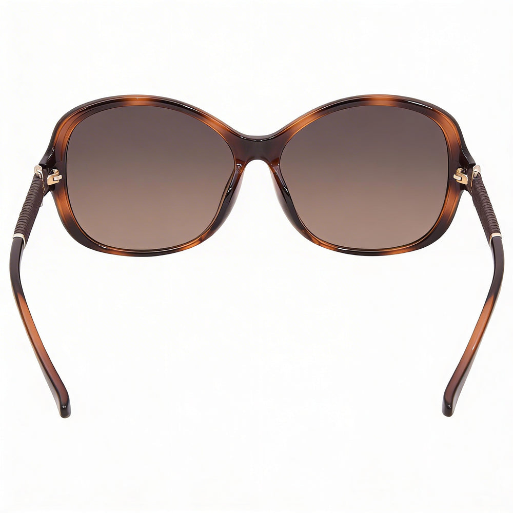 Gafas de sol de plástico carey contemporáneas Ferragamo para mujer, lentes marrones degradadas, protección UV, 59 mm