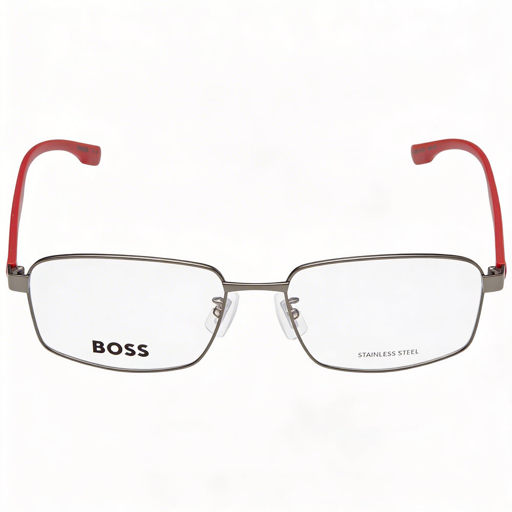 Hugo Boss Boss 1470/f - Montura de gafas unisex rectangular de acero aleado, color rutenio oscuro mate, talla 38-17-150