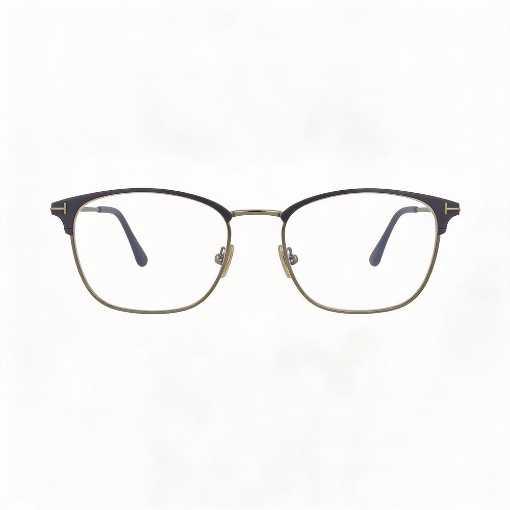 Gafas de sol Tom Ford FT5750-B para hombre, de metal, con protección contra la luz azul, en azul mate brillante y rutenio oscuro, 54 mm