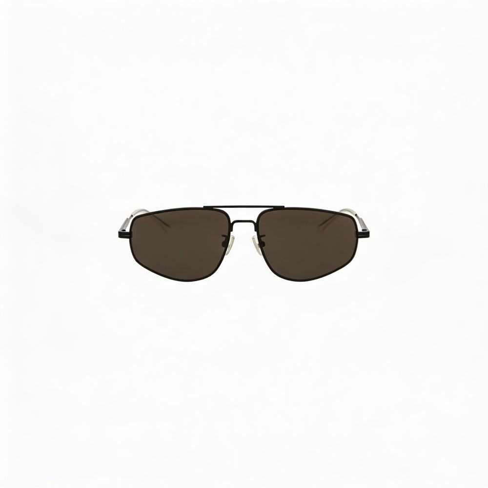 Bottega Veneta Aviator Unisex Sunglasses - Metal Frame, Black Grey Color, Grey Lens, 59mm Lens Width