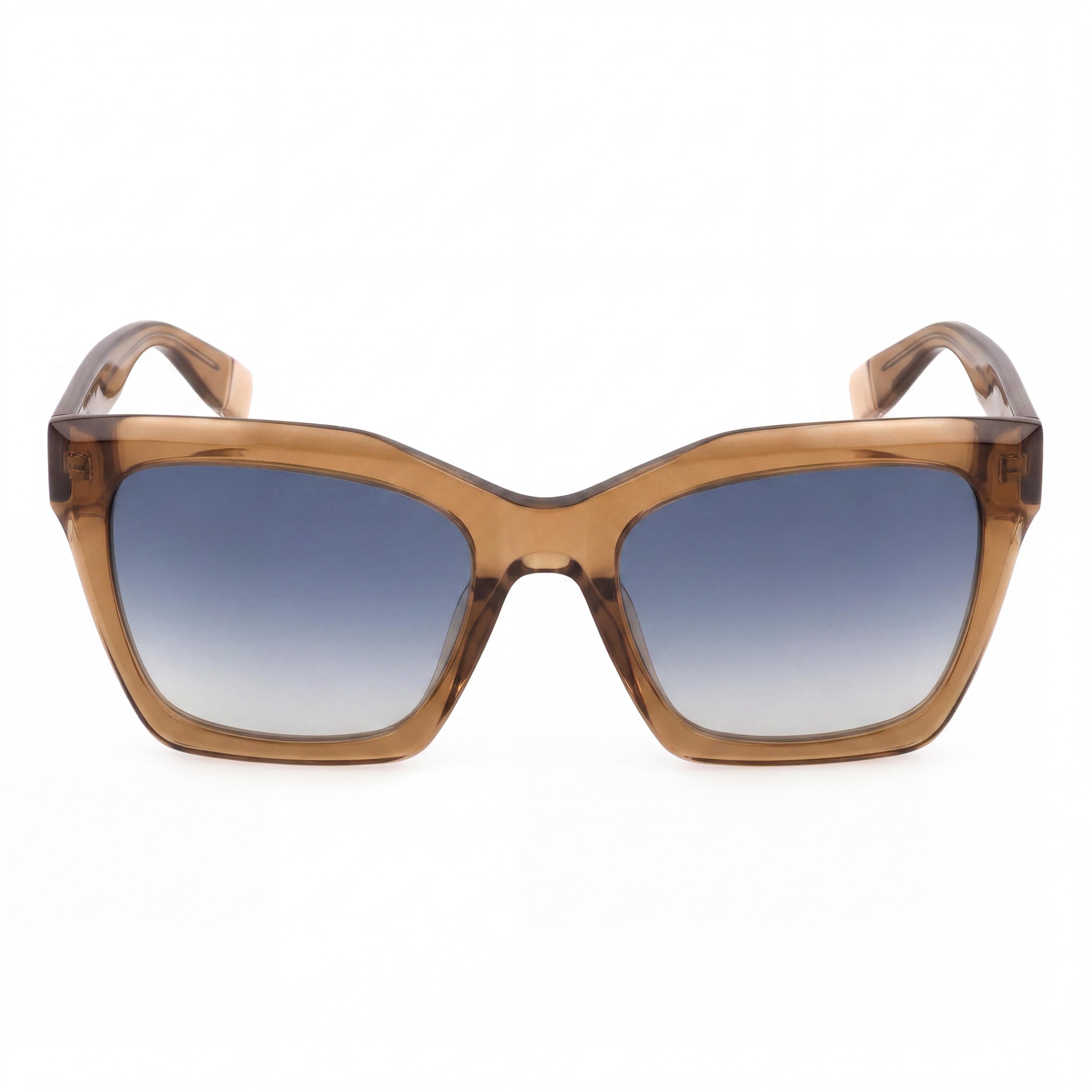 Gafas Furla Sfu621v para mujer, con montura de plástico transparente brillante en color coñac, lentes degradadas con protección UV de 53 mm, Photo 2