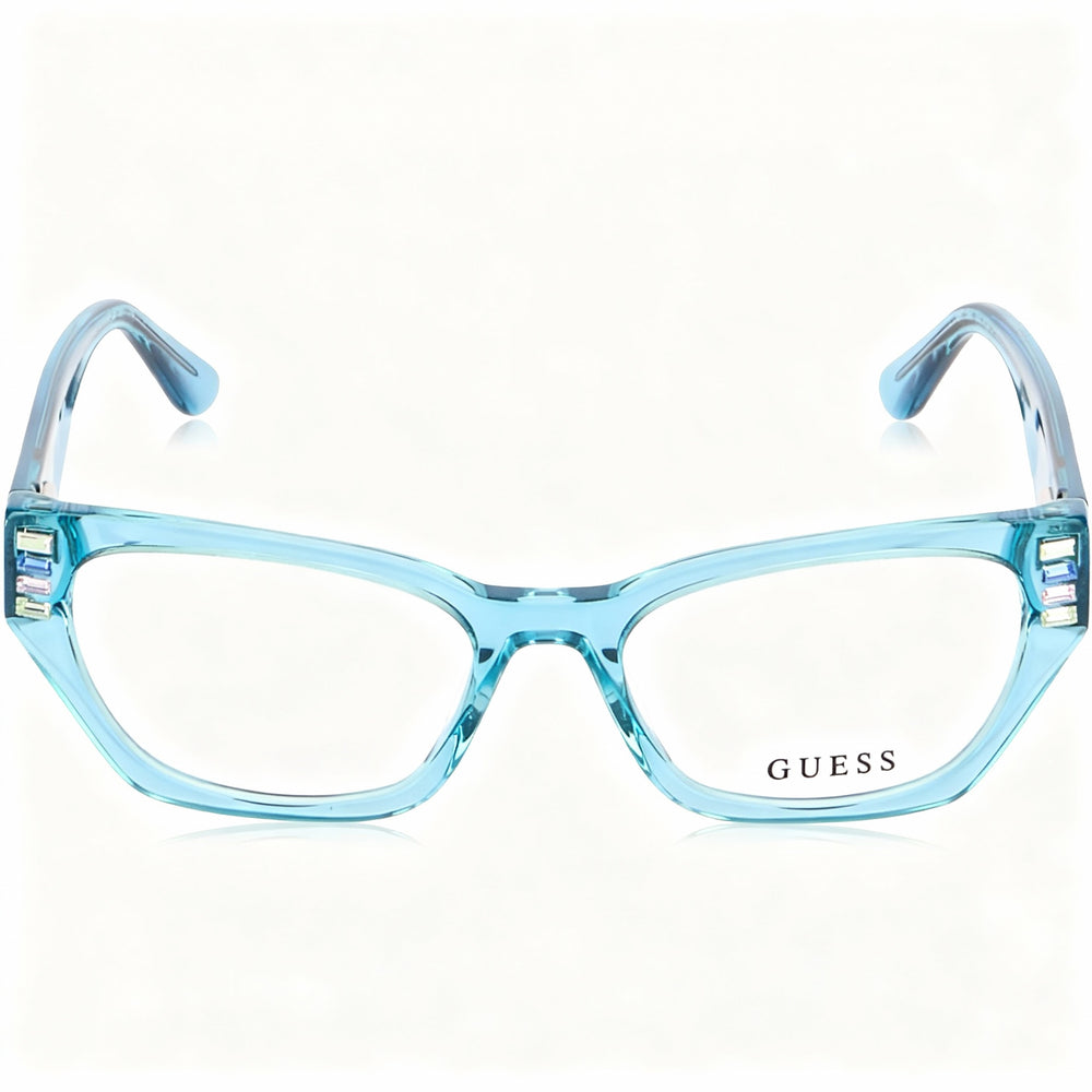GUESS GU2967 Women's Modern Eyeglass Frames, Bright Turquoise Plastic, Lens 51mm, Bridge 16mm, Temple 145mm