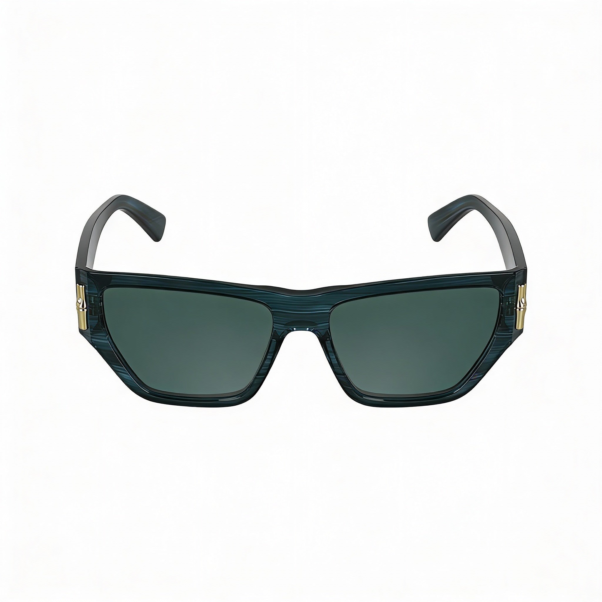 Longchamp Modern LO774S Men's Sunglasses with Striped Blue Frame and Lenses, Modified Rectangle Shape, 17mm Bridge, 140mm Temple, Photo 2