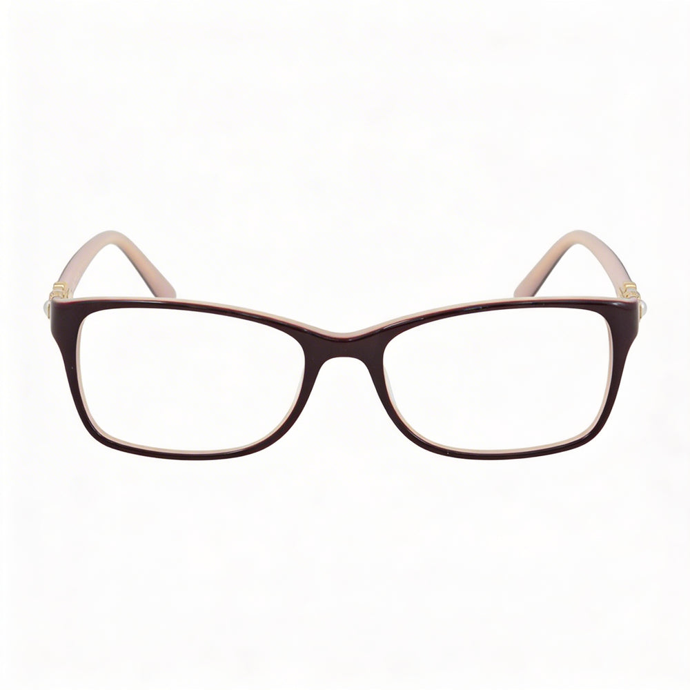 bebe Bb5133 Armazón de gafas de metal marrón para mujer con lentes transparentes, 53 mm de ancho de lente, 16 mm de puente, 135 mm de patilla