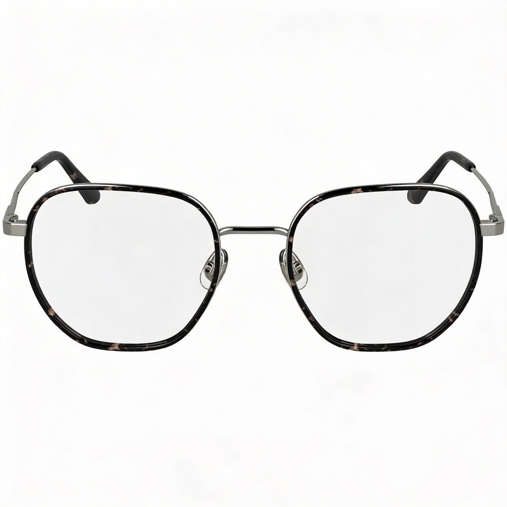 Calvin Klein Ck24113 Full-Rim Square Metal Eyeglasses for Men in Grey Havana, Size 50-19-145