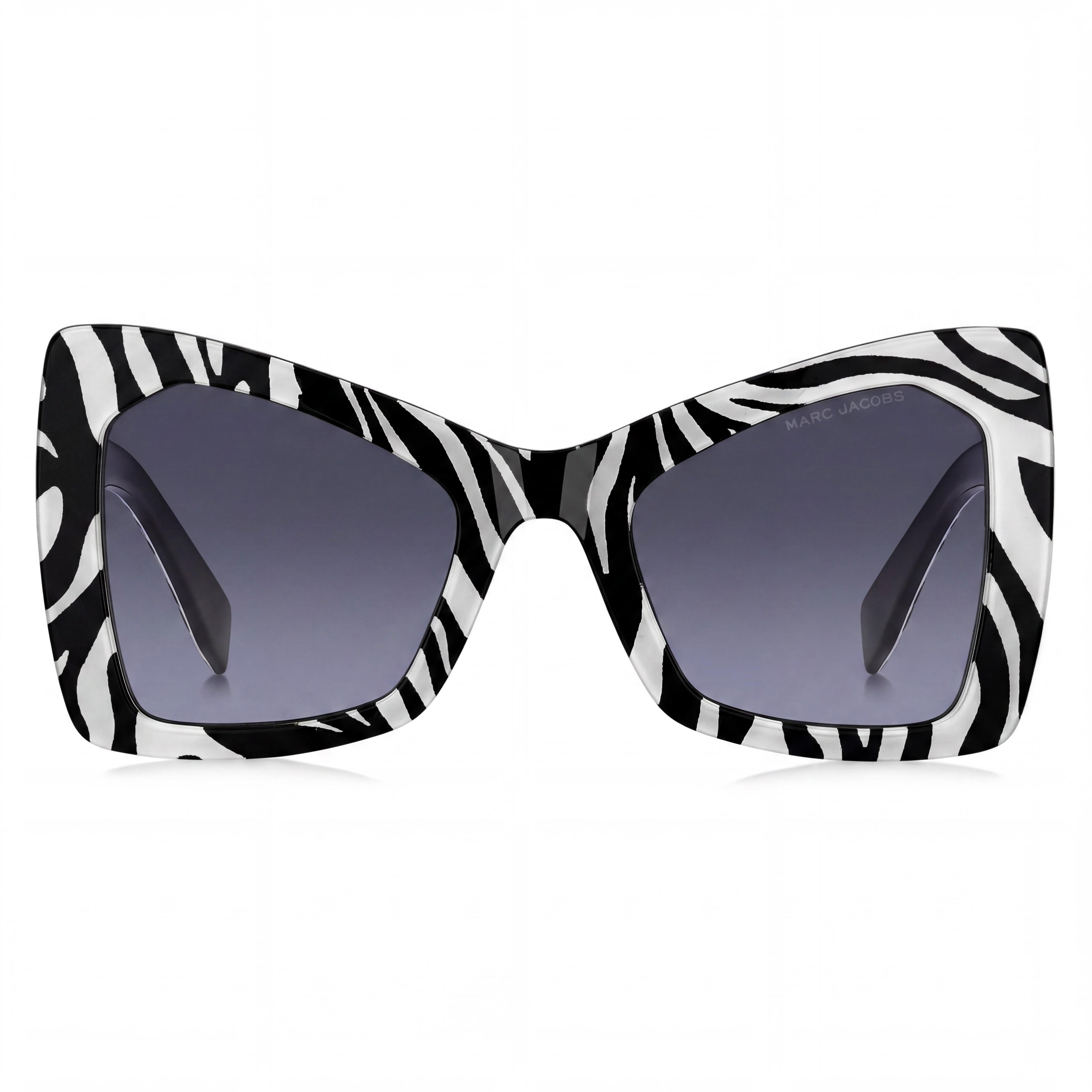 Gafas de sol clásicas Marc Jacobs para mujer, montura de plástico con estampado blanco y negro, 52 mm de ancho de lente, Photo 2