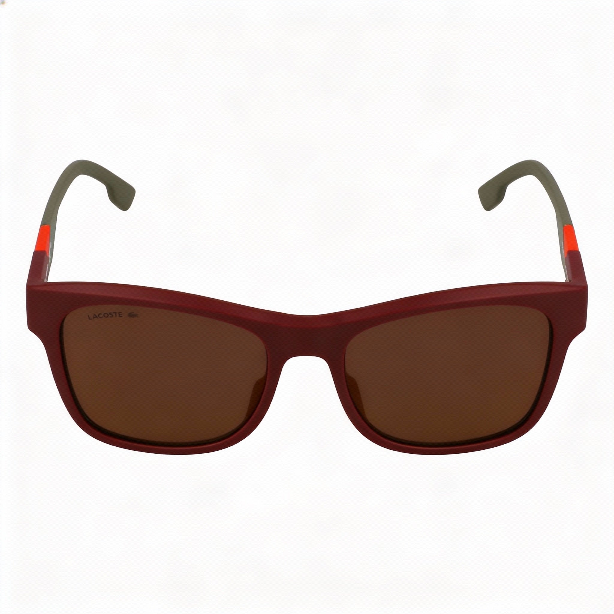 Lacoste Men's L6043s Matte Burgundy Plastic Sunglasses, Orange Mirror UV Protection 56mm, Photo 2