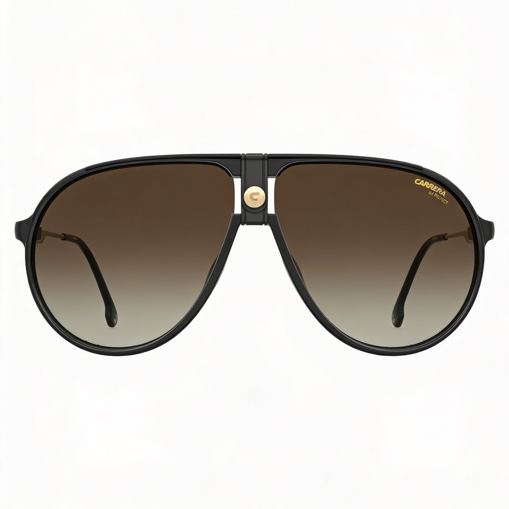 Gafas de sol unisex Carrera 1034/S de poliamida negra con degradado marrón, lentes UV no polarizadas con degradado marrón de 140 mm