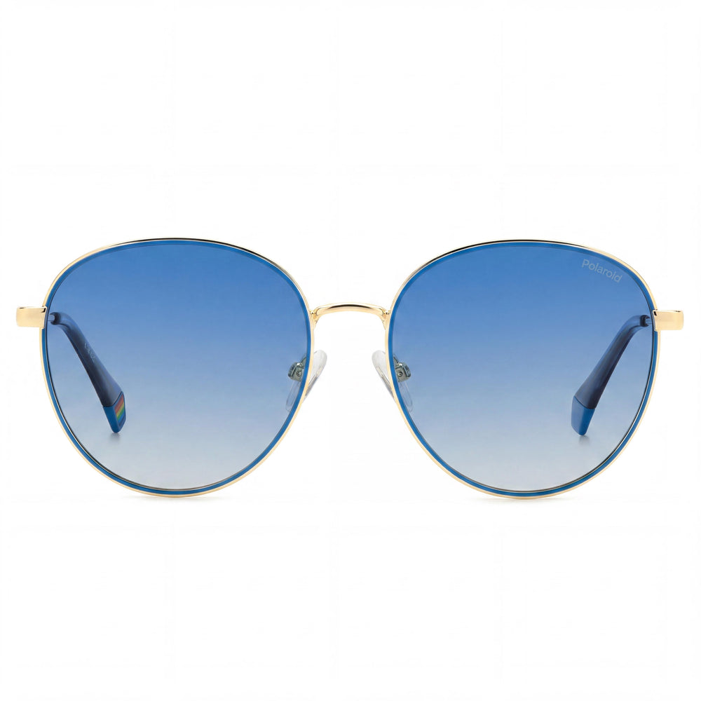Polaroid Casual Men's Gold Blue Stainless Steel Polarized Sunglasses 56mm