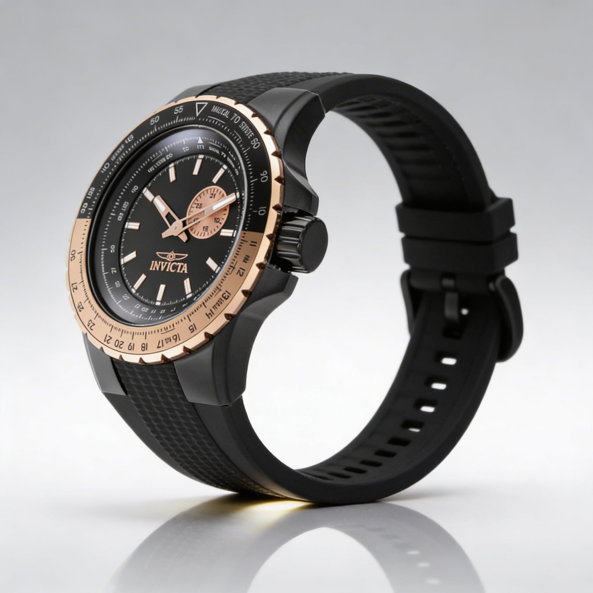 Reloj Invicta Aviator 49725 para hombre, de acero inoxidable negro, de cuarzo, de 50 mm, resistente a 10 ATM y con correa de silicona., Photo 1