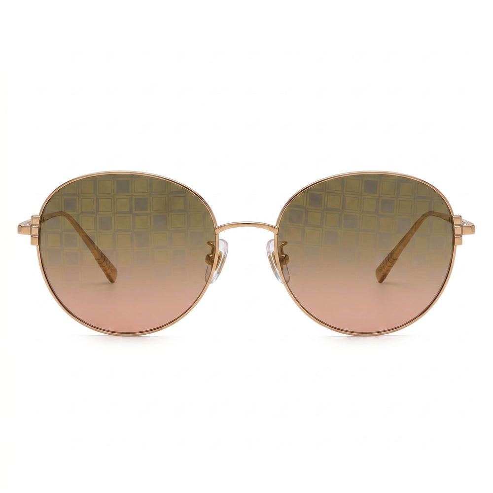 Gafas de Sol Chopard Schl03m de Titanio para Mujer, Cobre Brillante Oro, Cristales Verdes Degradados con Espejo Rosa Oro 57-19-135