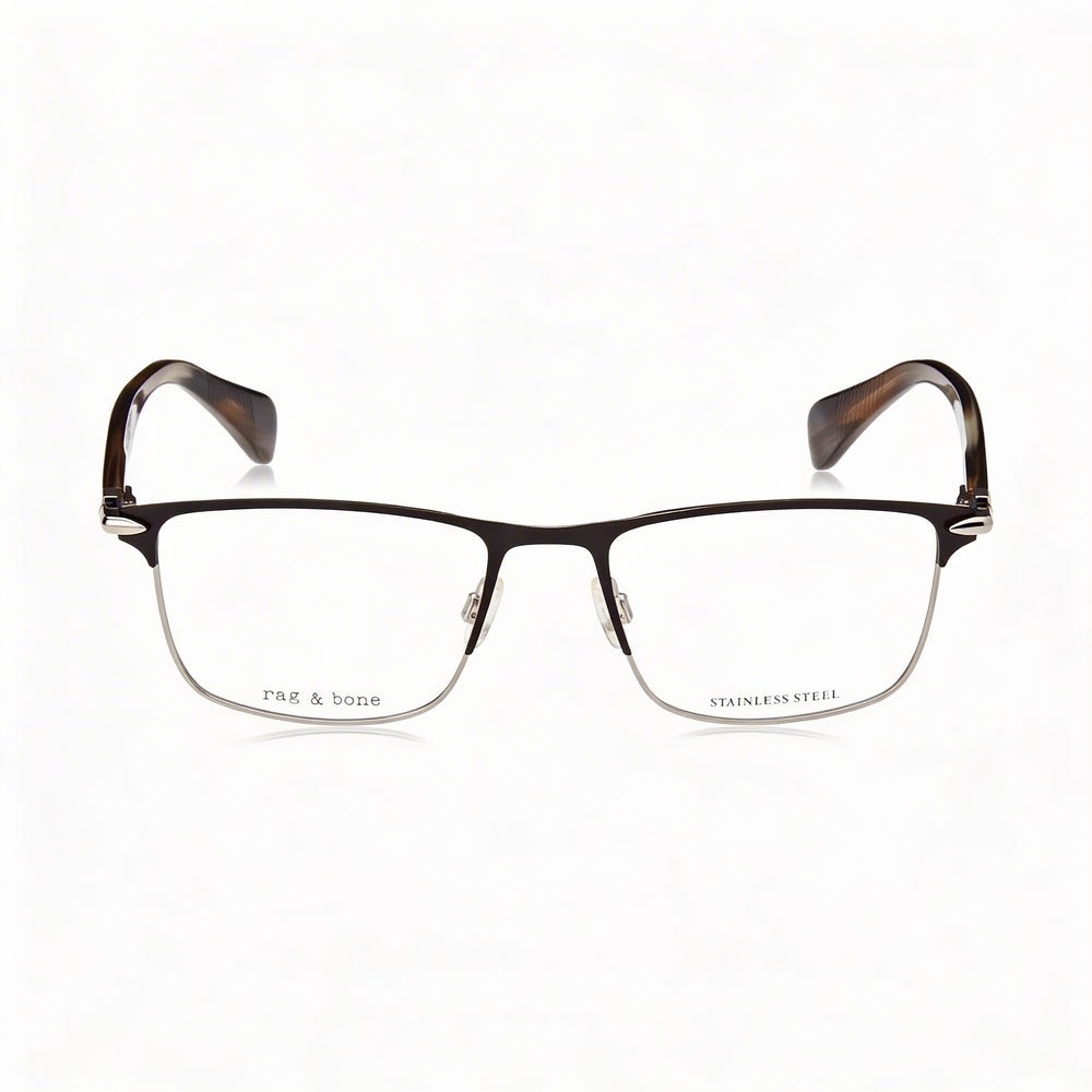 Gafas de sol Rag & Bone Casual RNB7046 para hombre, montura negra, ancho de lente 55 mm, ancho de puente 18 mm, longitud de patilla 145 mm