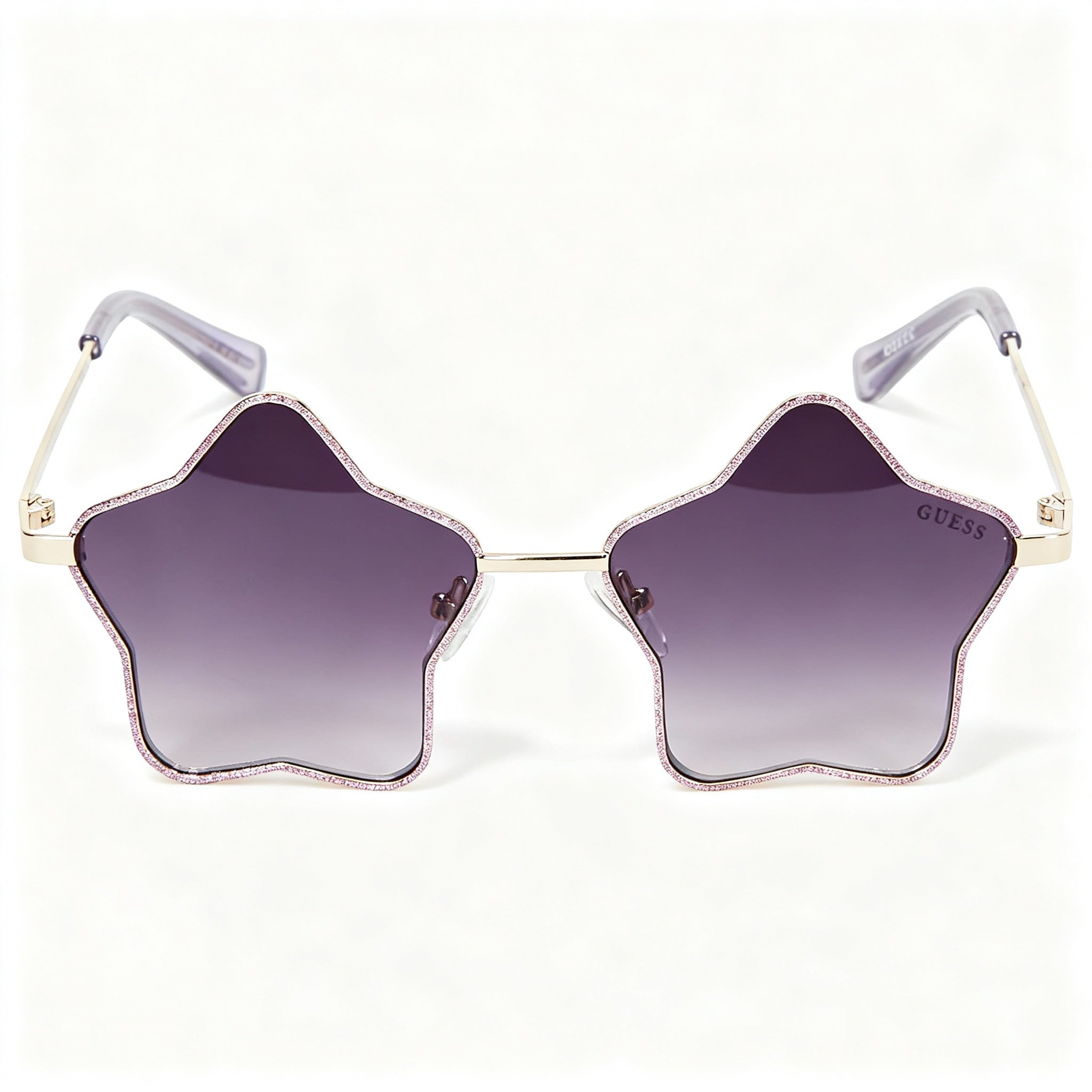 GUESS GF4012 Kids Metal Sunglasses, Silver Purple Gradient Frame, Purple Non-Polarized Polycarbonate Lenses