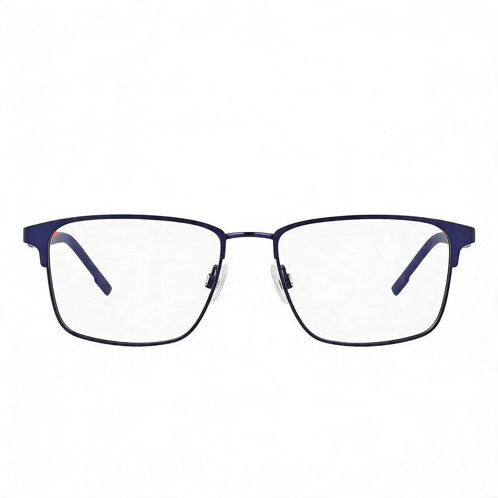 Flexon Casual Men's Metal Ophthalmic Eyeglasses with Satin Navy Red Finish - Frame Size 54-17-145