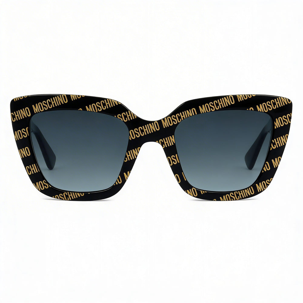 Gafas de sol Moschino Casual Cat Eye para mujer, de plástico, sin polarizar, con protección UV, color gris oscuro degradado, talla 52-21-140