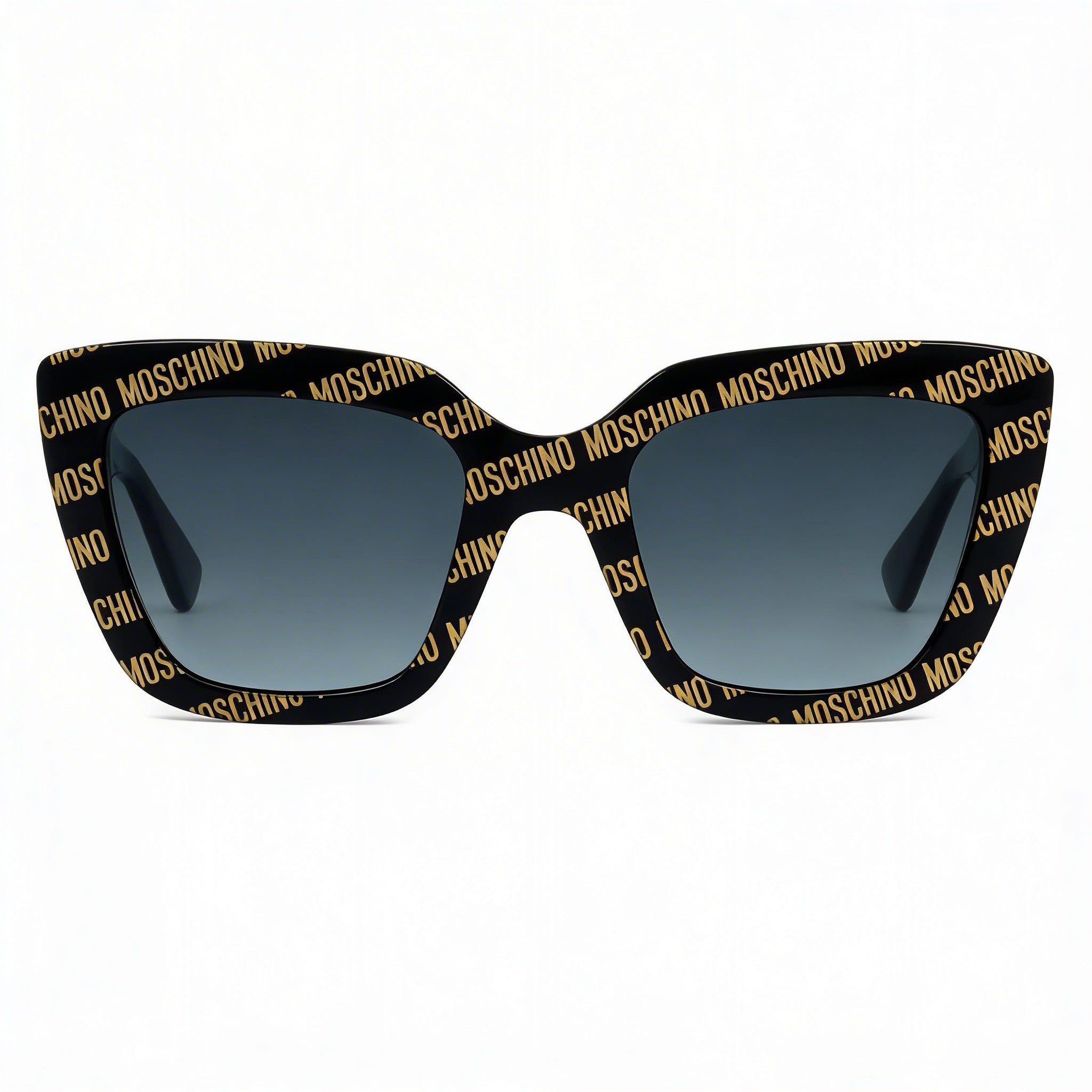 Moschino Casual Women's Cat Eye Black Pattern Plastic Non-Polarized Dark Grey Shaded Gradient UV Protection Sunglasses 52-21-140, Photo 2