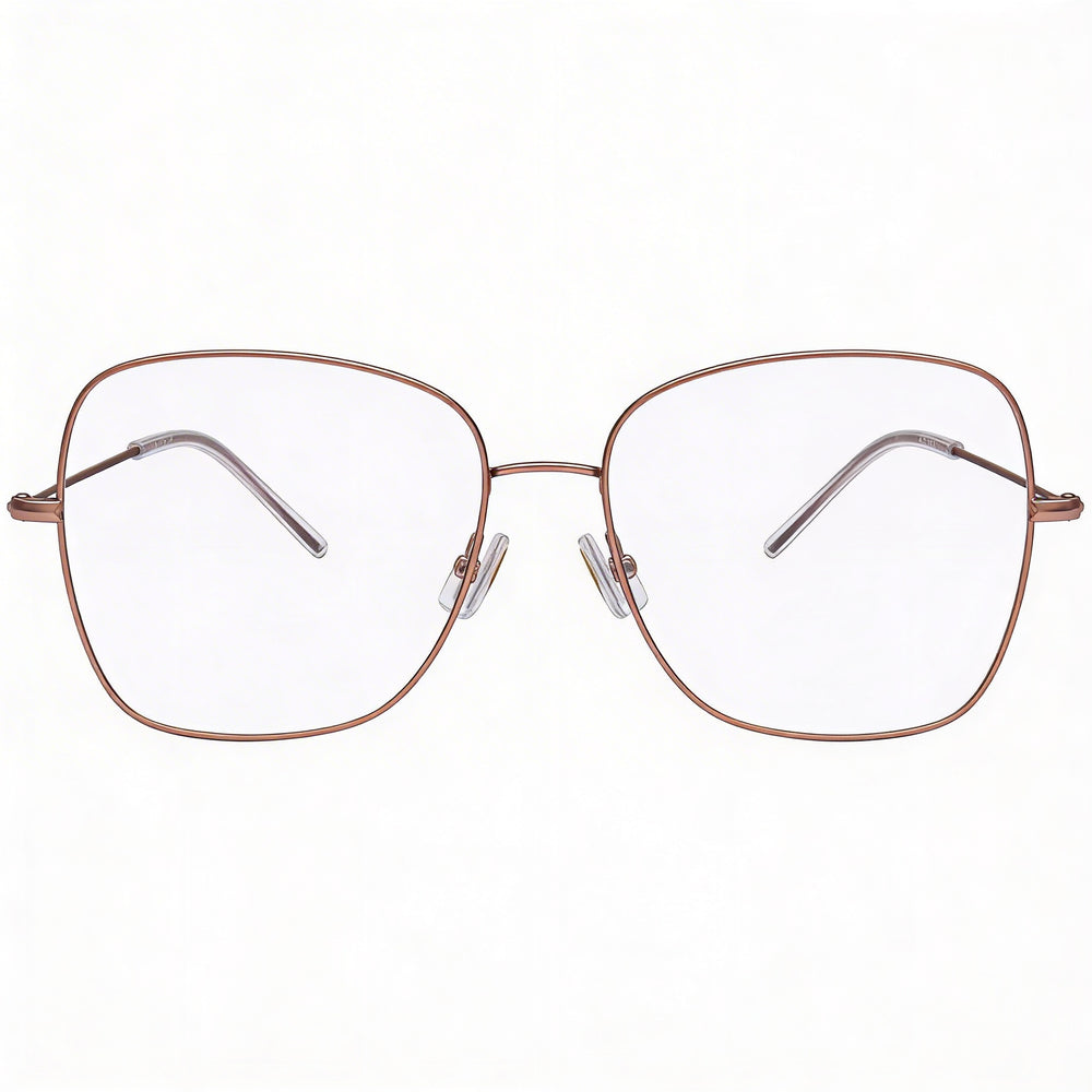 Gafas Hugo Boss Boss 1214 de titanio para mujer con montura de cobre dorado y lentes no metálicas rojo dorado de 55 mm