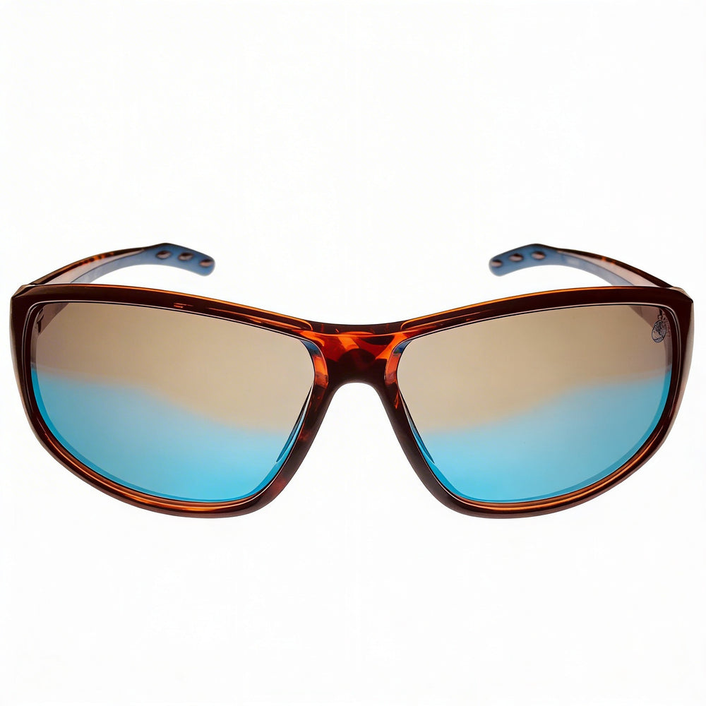 Timberland Men's Rectangle Wrap Plastic Frame & Lens Polarized UV Protection Sunglasses - Dark Havana Frame, Smoke Lens, 65mm