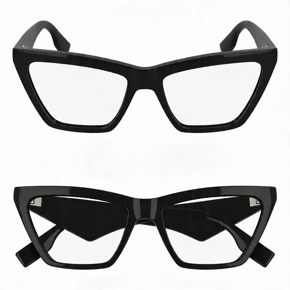 KARL LAGERFELD Kl6195 Women's Eyeglasses with Black Acetate Frame, Transparent Polycarbonate Lenses - Size 54mm