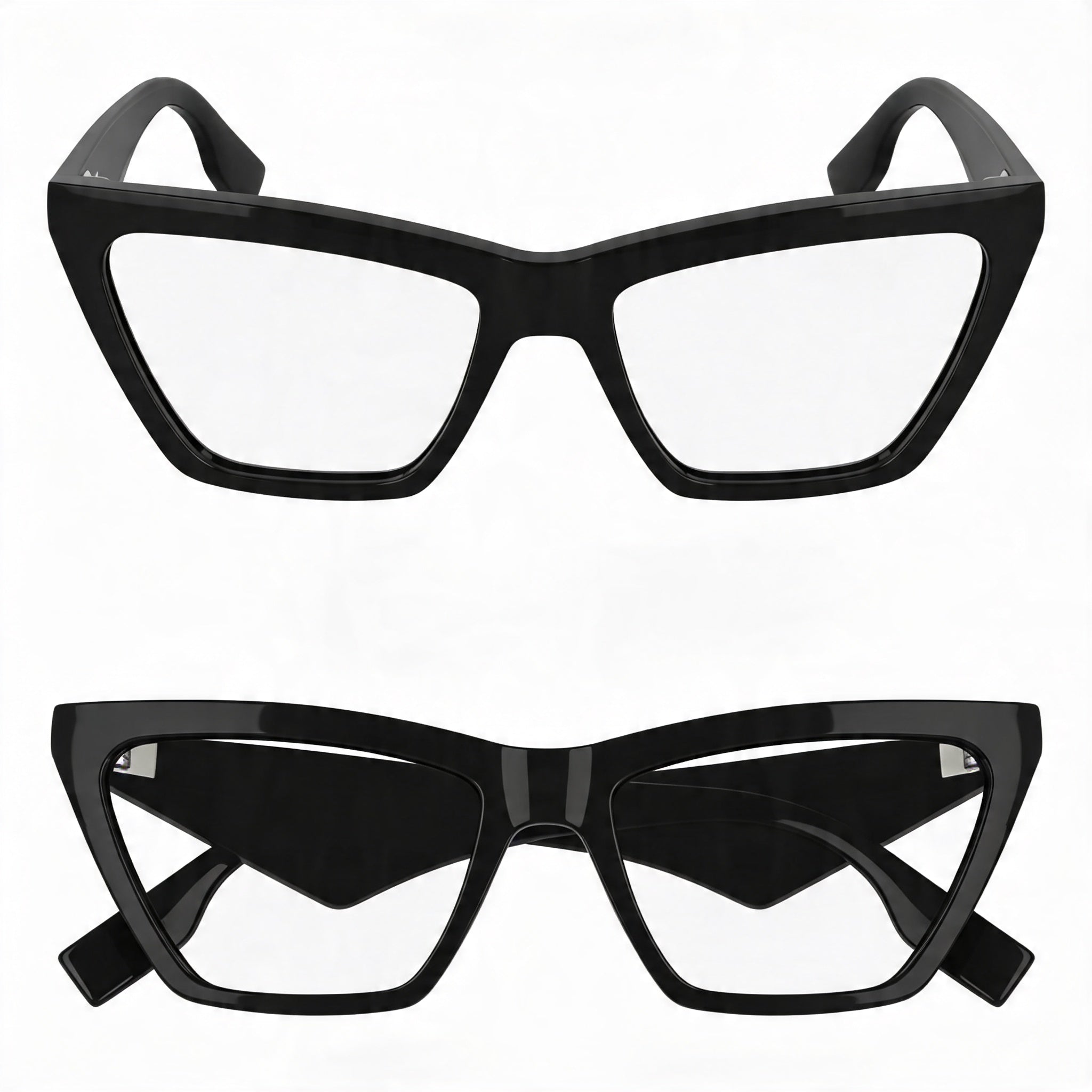 Gafas Karl Lagerfeld Kl6195 para mujer con montura de acetato negro, lentes de policarbonato transparente - Talla 54 mm, Photo 2