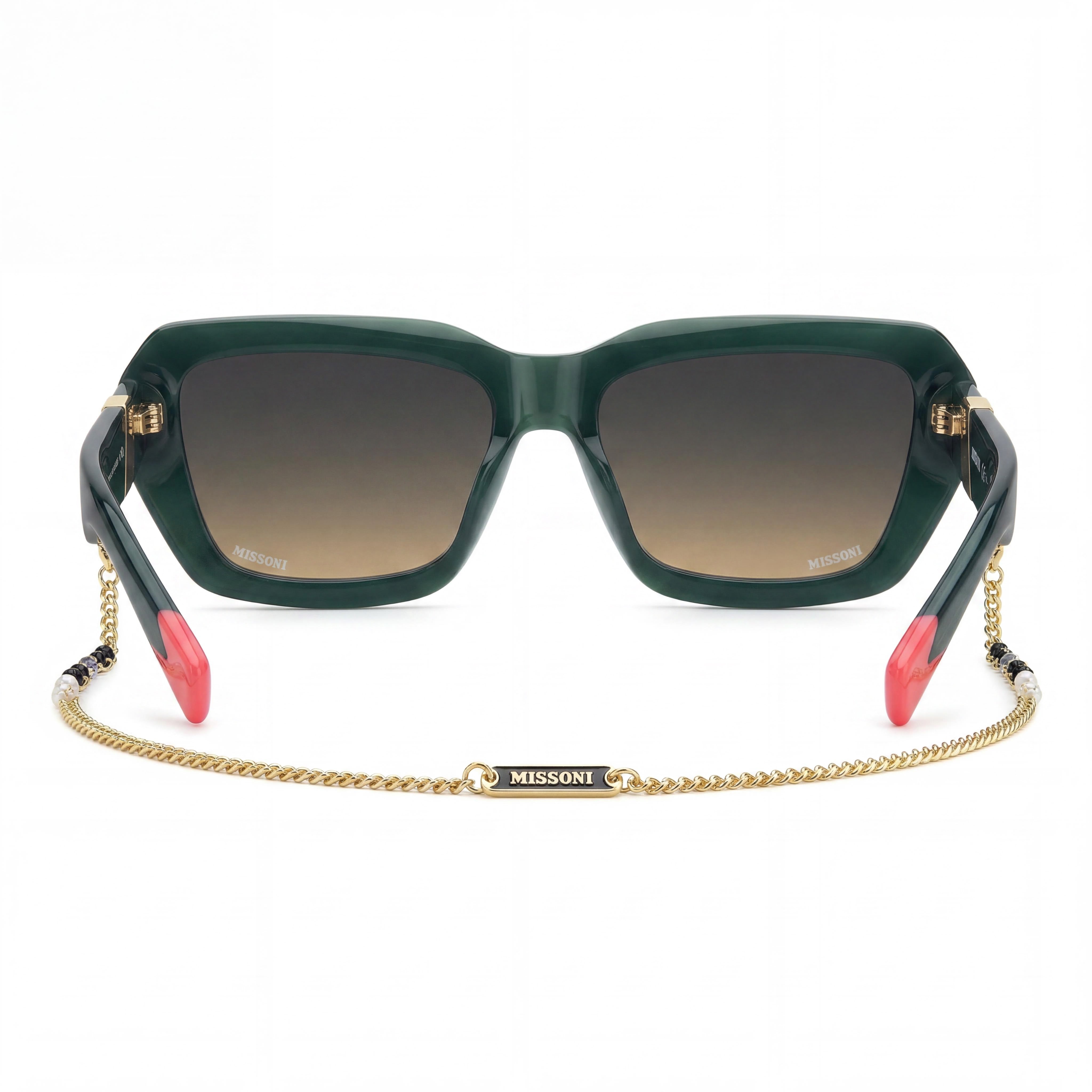 M Missoni Casual Women's Green/Blue Doubleshade Peach Acetate Frame Sunglasses with Blue Doubleshade Peach Lenses 55mm, Photo 2