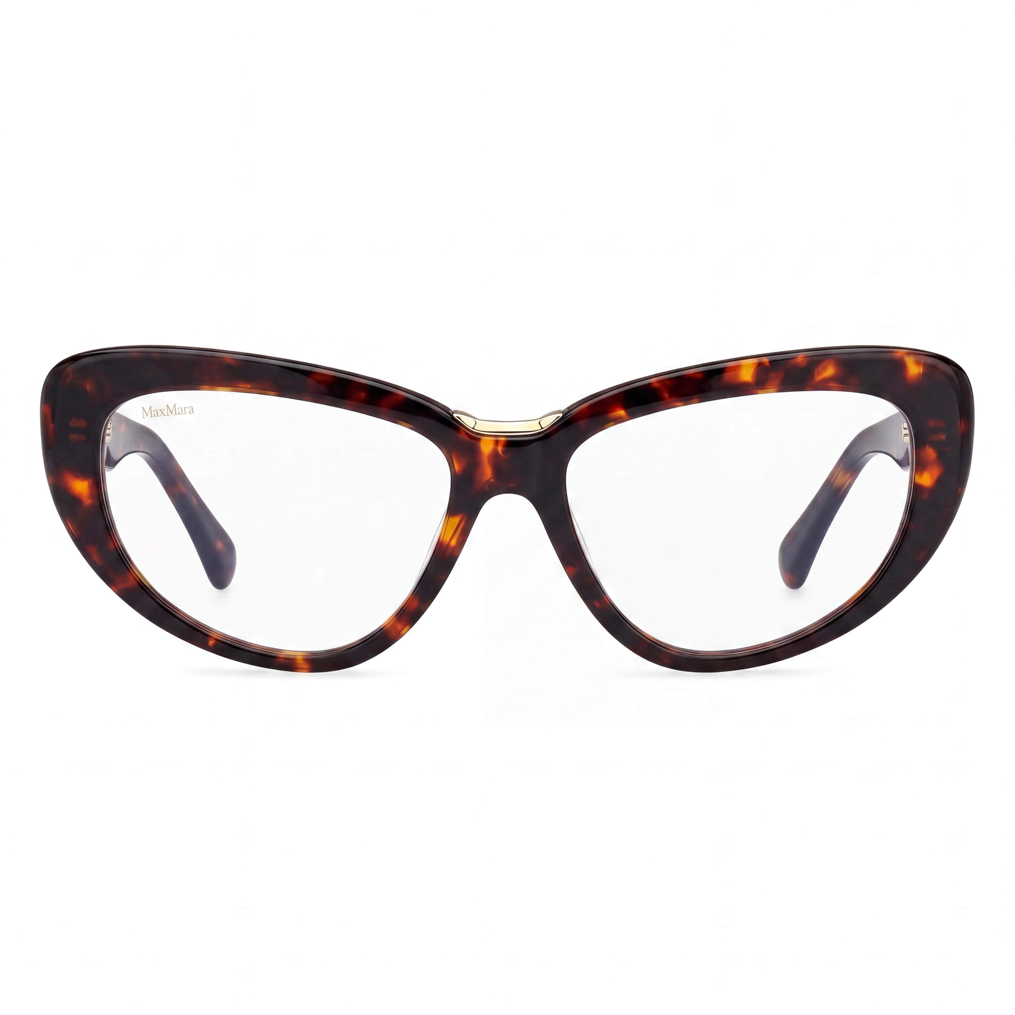 MaxMara MM5109-B Women's Dark Havana Plastic Frame Eyewear with 16mm Bridge and 145mm Temples, Photo 2