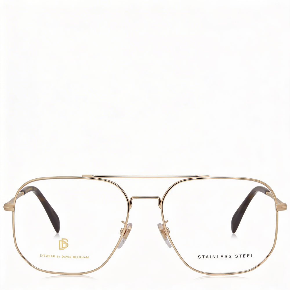 David Beckham Db 1096 Unisex Metal Gold Frame Eyewear featuring Polycarbonate Lenses, 57mm Lens Width