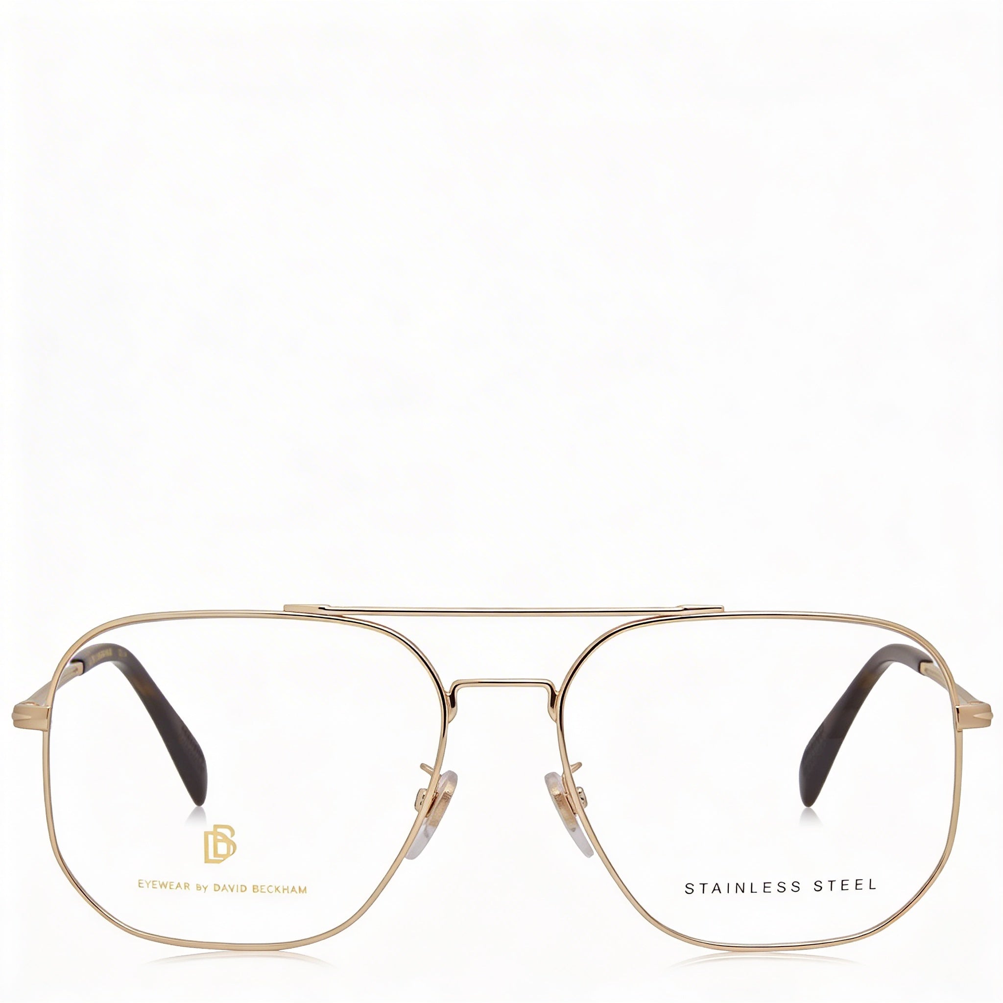 David Beckham Db 1096 Unisex Metal Gold Frame Eyewear featuring Polycarbonate Lenses, 57mm Lens Width, Photo 1