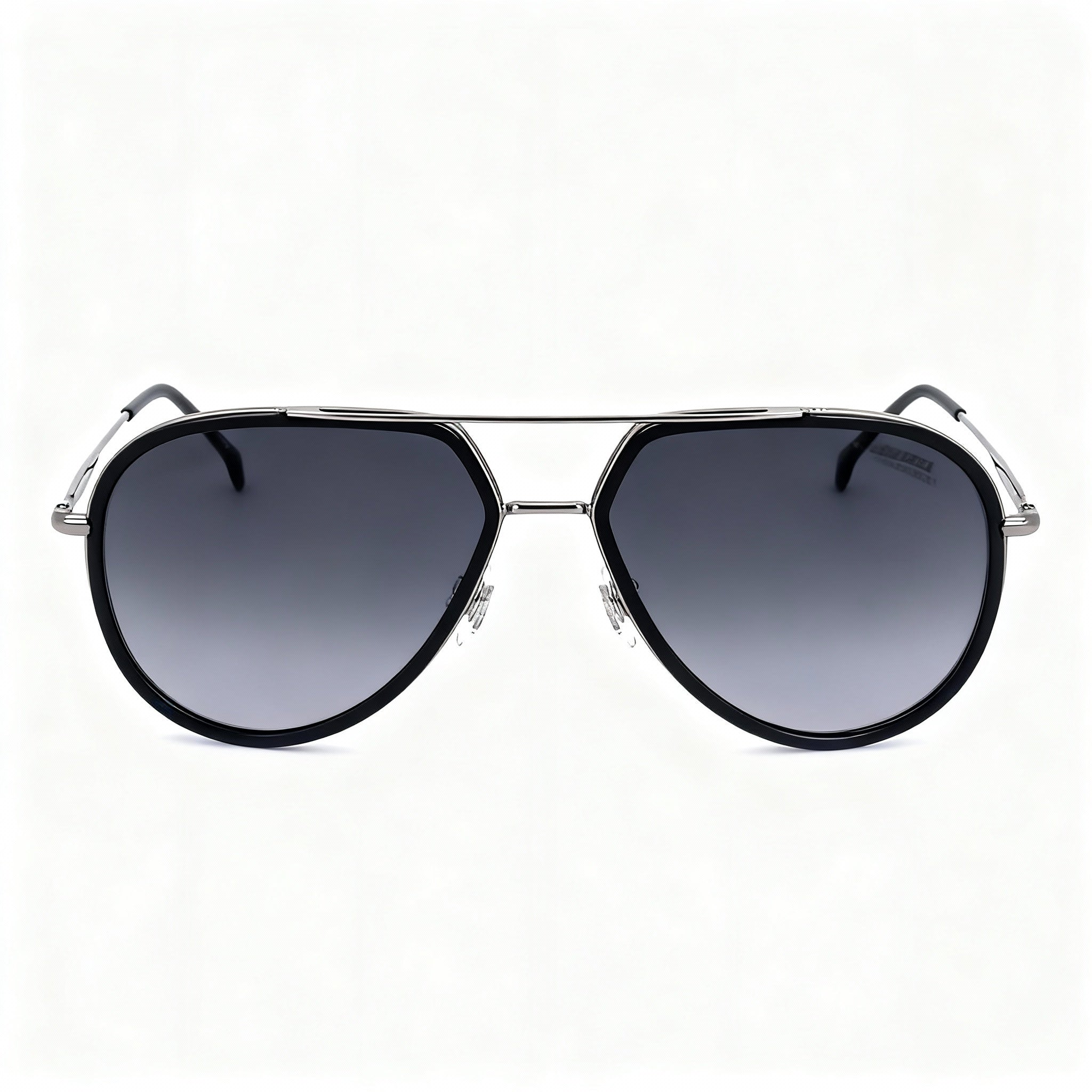 Carrera CARRERA 295/S Unisex Stainless Steel Sunglasses, Black Grey Shaded Frame, Dark Grey Shaded Lenses, 58mm