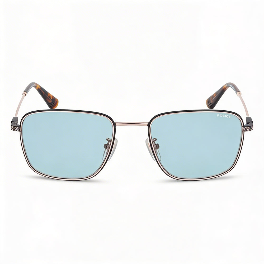 Police Men's Casual Rose Gold Stainless Steel Frame Sunglasses with Polycarbonate Lenses, Size 57-19-150