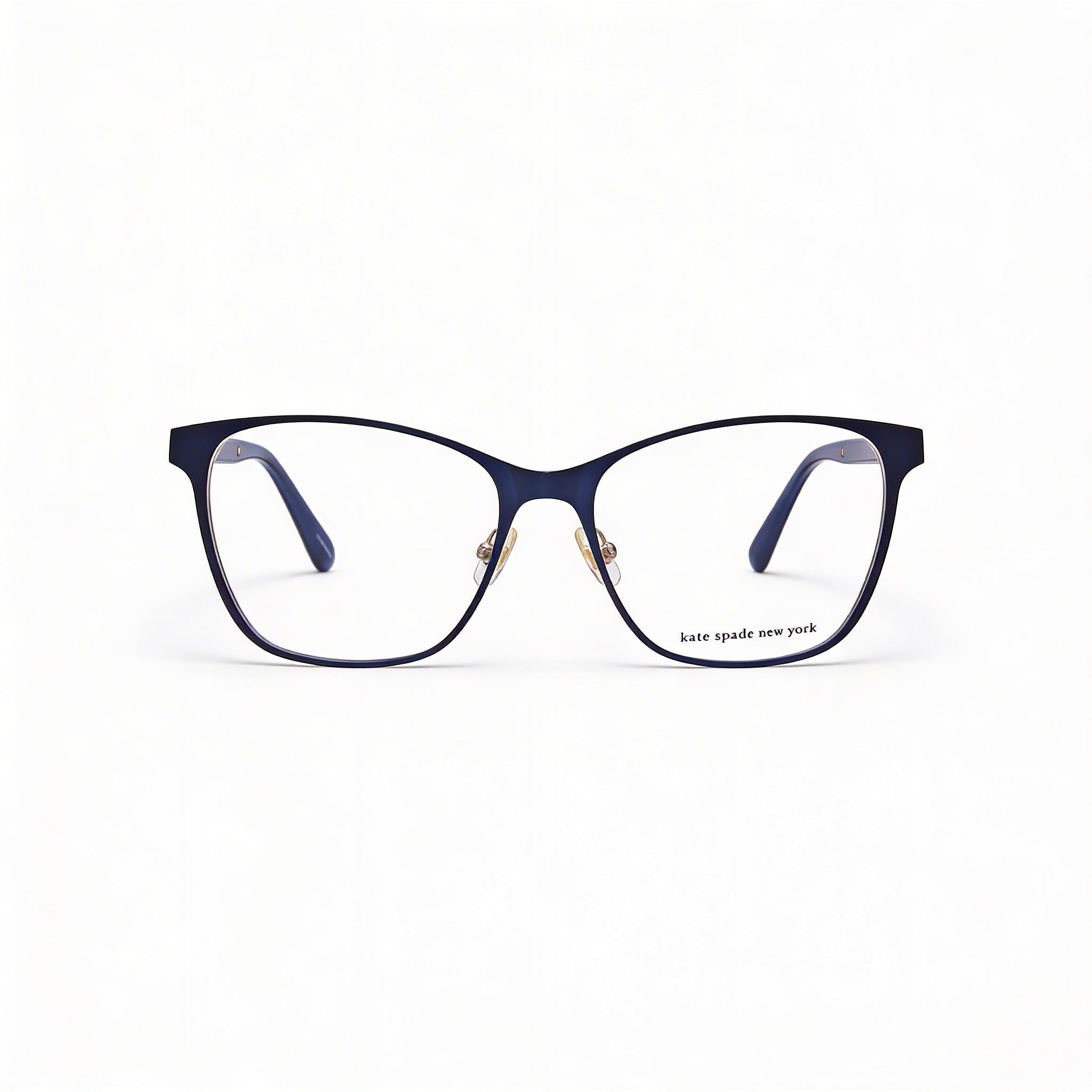 Kate Spade New York Seline Women's Full Rim Rectangle Eyeglasses, Blue Metal Frame, 53mm Lens Width, Photo 1