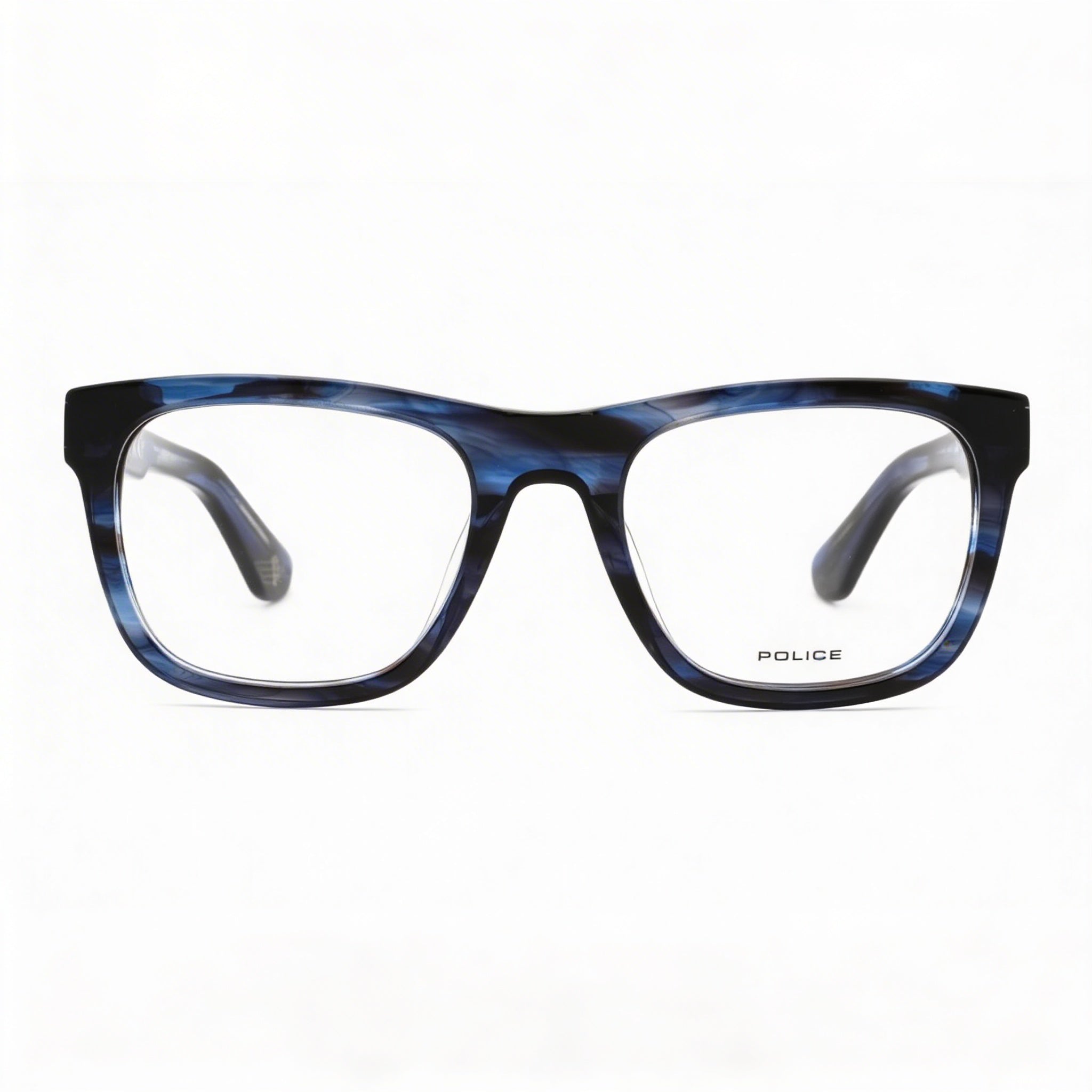 Gafas Police Casual para hombre con montura de plástico azul brillante y lentes de policarbonato, 52 mm, Photo 2