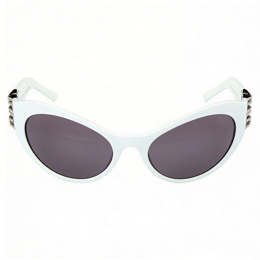 Givenchy Casual Women's White Plastic Frame, Smoke Non-Polarized Lenses with UV 400 Protection, 63mm