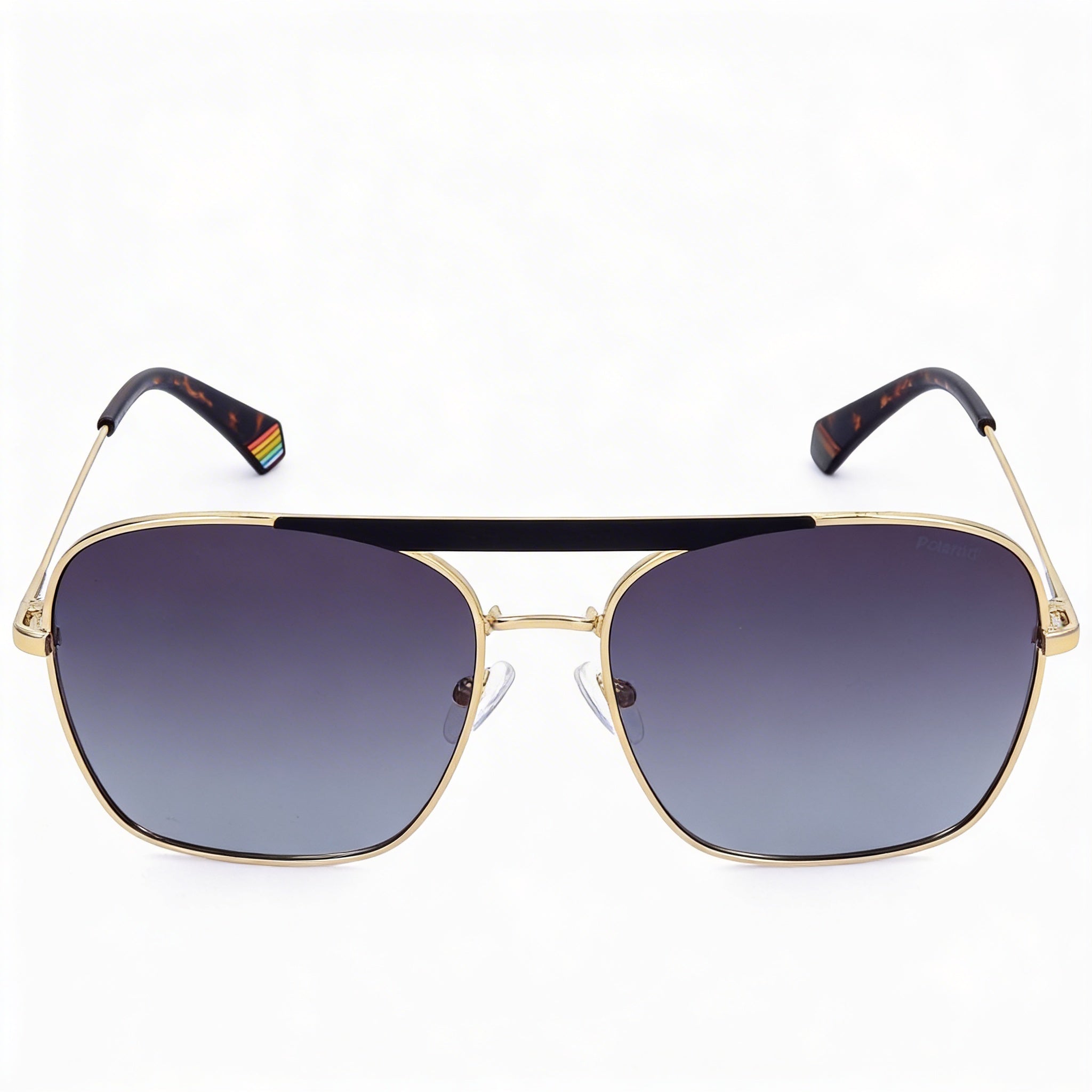 Polaroid Modern Women's Stainless Steel Matte Black Gold Grey Shaded UV 400 Eyewear 59-16-145, Photo 2