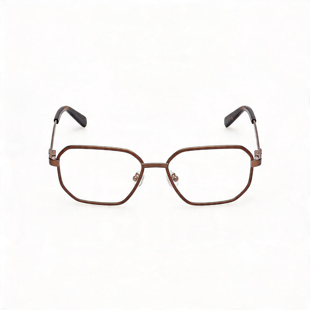 GUESS Gu50240 Men's Metal Optical Eyeglasses, Shiny Satin Dark Bronze Frame, Size 56-17-145