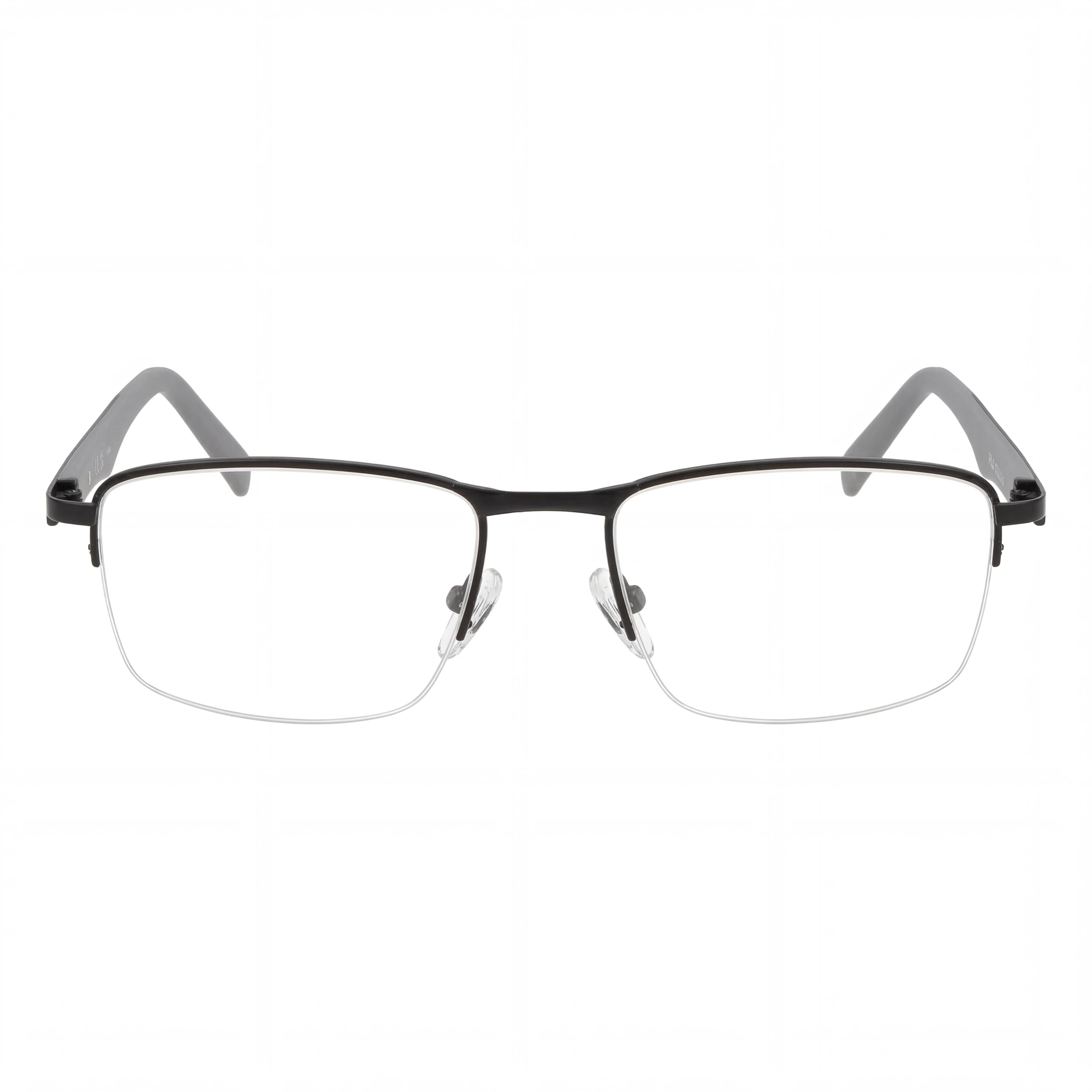 Fila classical Men's Stainless Steel Eyeglasses Semi Matt Black 55-18-140 with Clear Demo Lenses, Prescription Ready, Photo 2