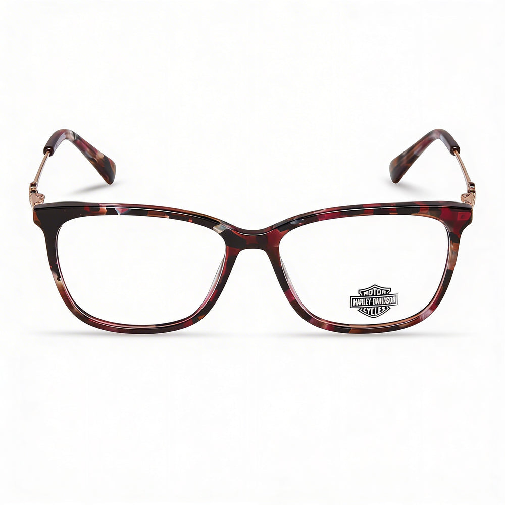 Gafas para hombre Harley-Davidson Hd0564 con montura de plástico burdeos y lentes transparentes de 54 mm