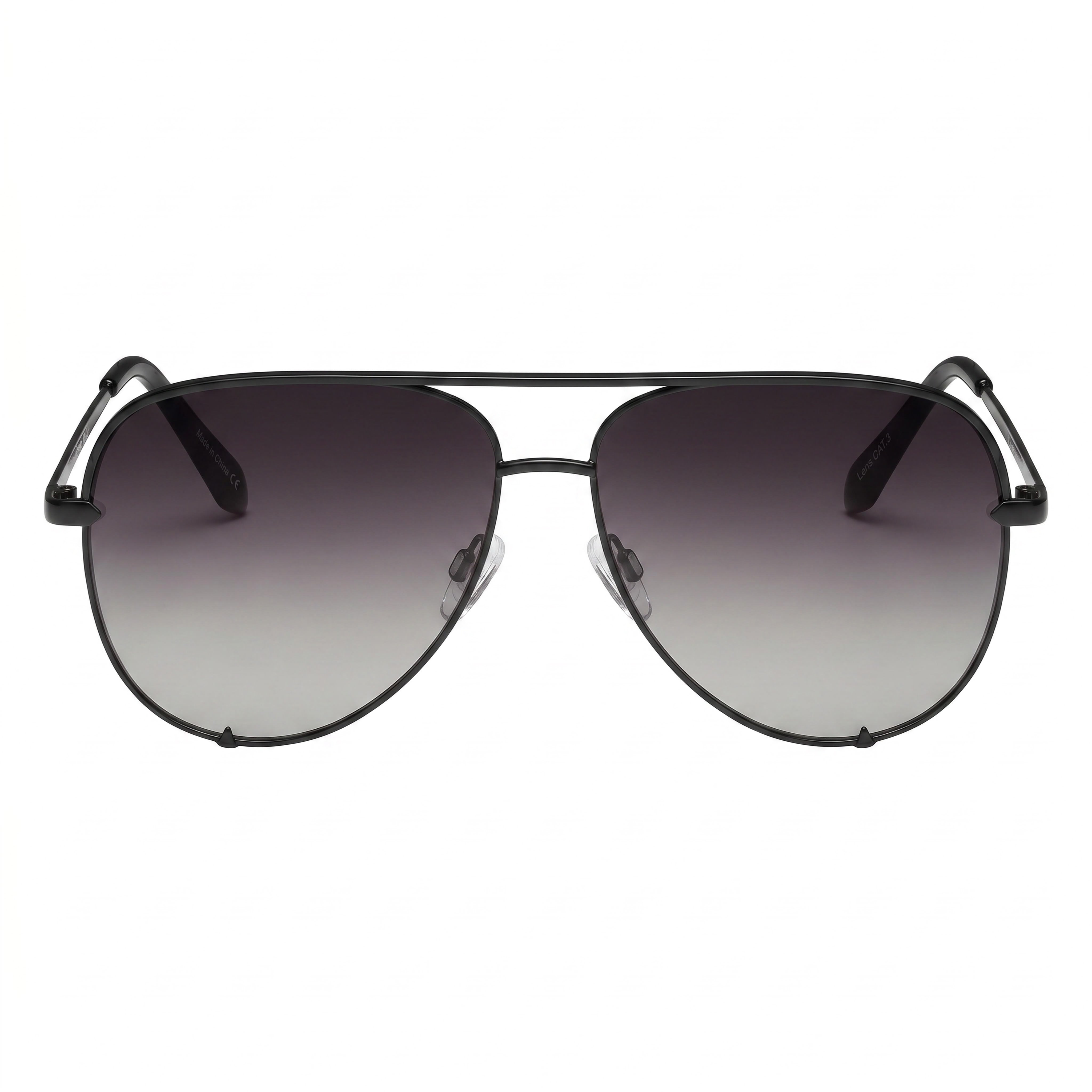 Gafas de sol de metal Quay Australia High Key extragrandes para mujer, negras degradadas, polarizadas, con protección UV, 64 mm, Photo 2
