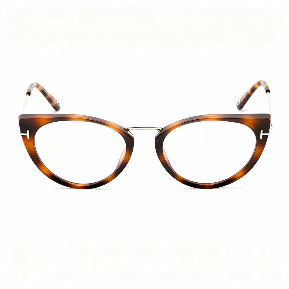 Tom Ford Ft5815-b Women's Shiny Blonde Havana Rose Gold Polarized Blue Light Filter Polycarbonate Lenses 54-18-140