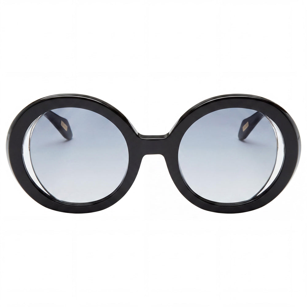 Gafas de sol Just Cavalli casuales para mujer, negras brillantes, con gradiente de humo, protección UV, 51 mm