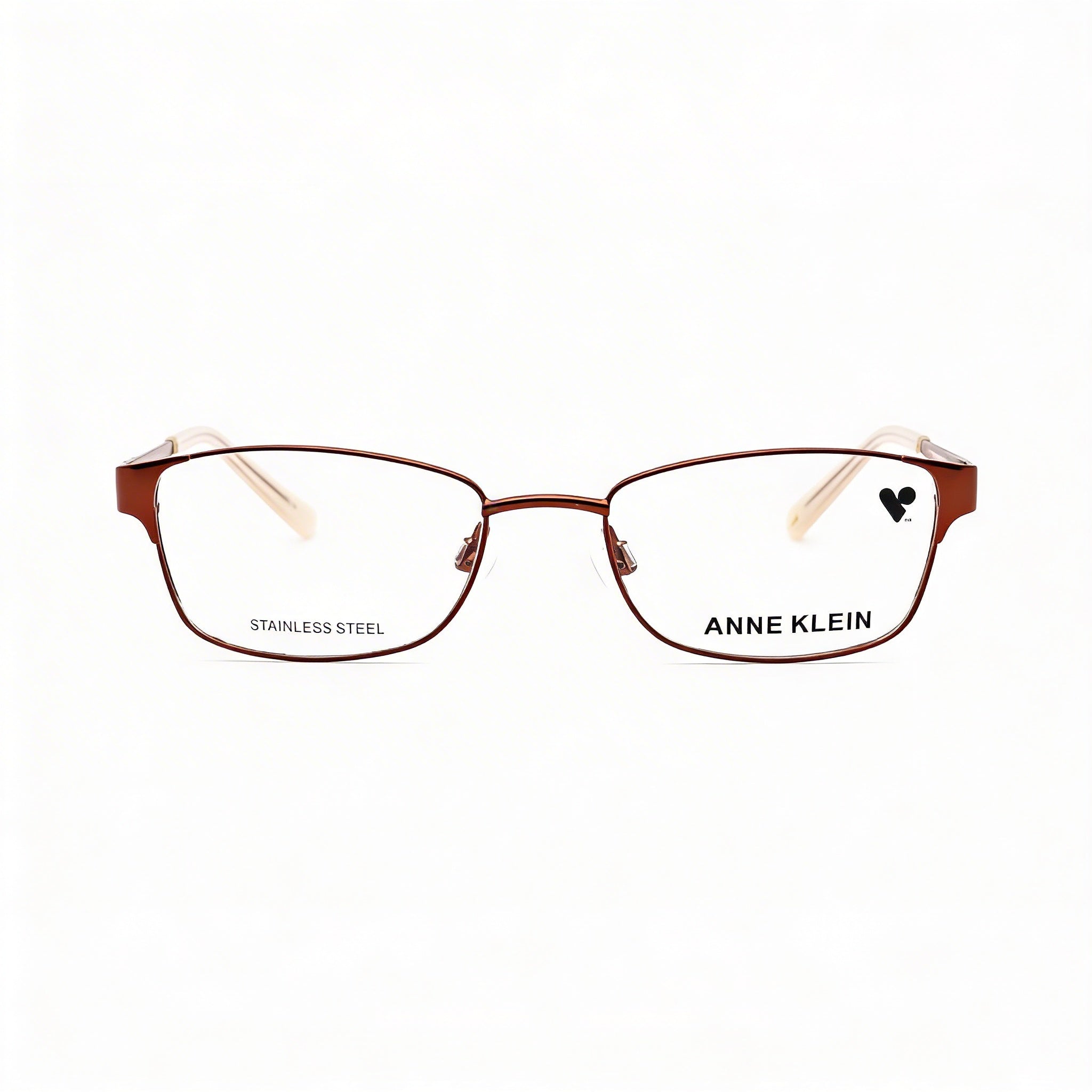 Anteojos Anne Klein Ak 5048 con montura metálica graduada para mujer, color moca y lentes transparentes, 49-17-135, Photo 2