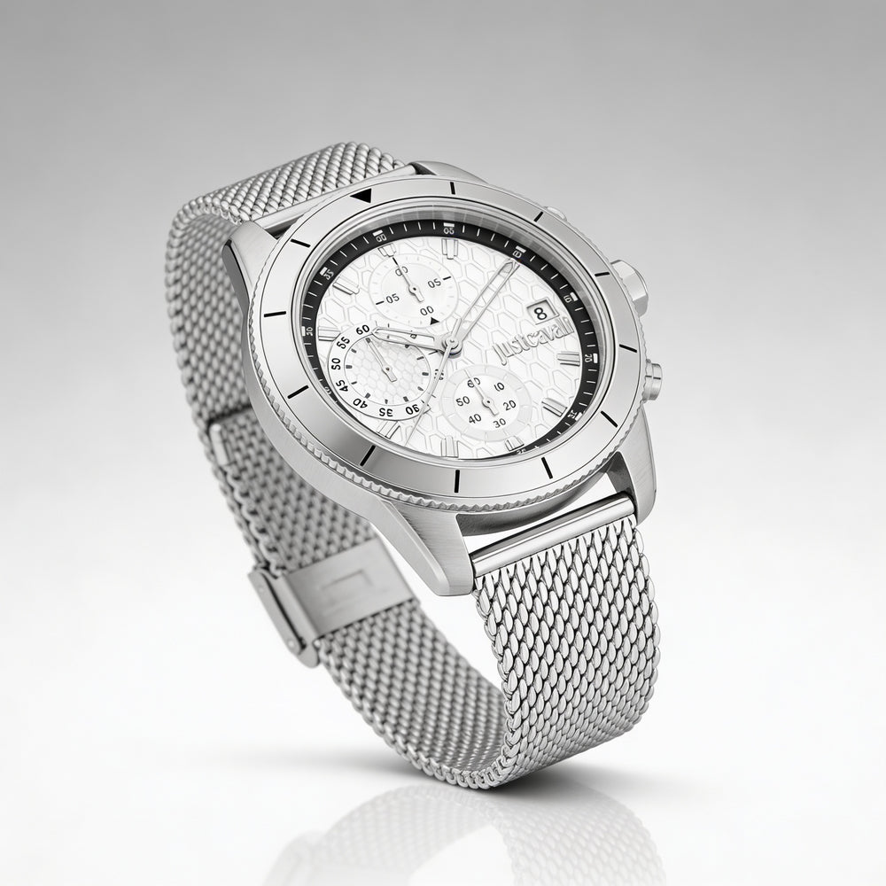 Reloj de pulsera Just Cavalli de acero inoxidable en tono plateado para hombre